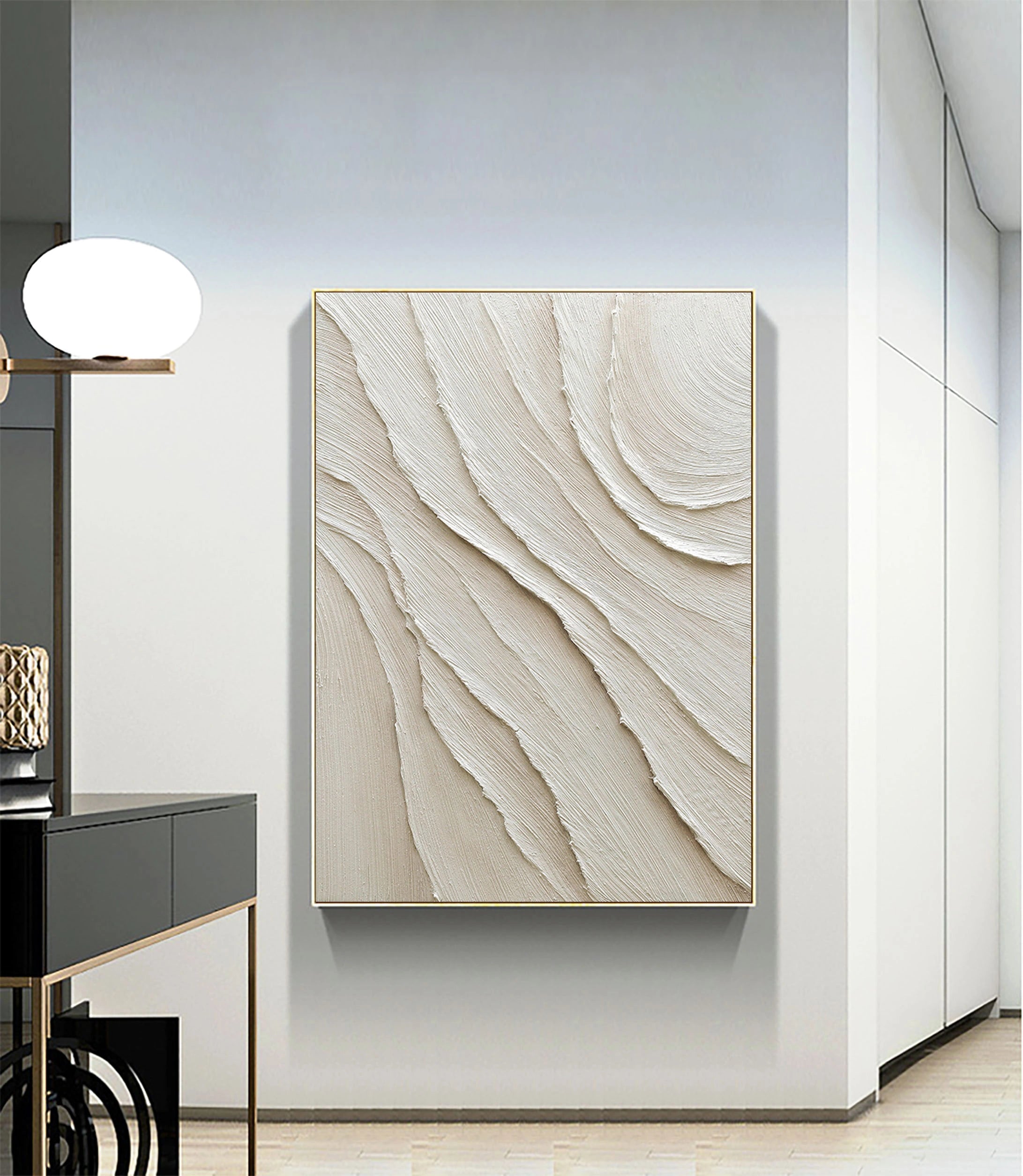 Beige Minimalist Textured Wall Art #MM032