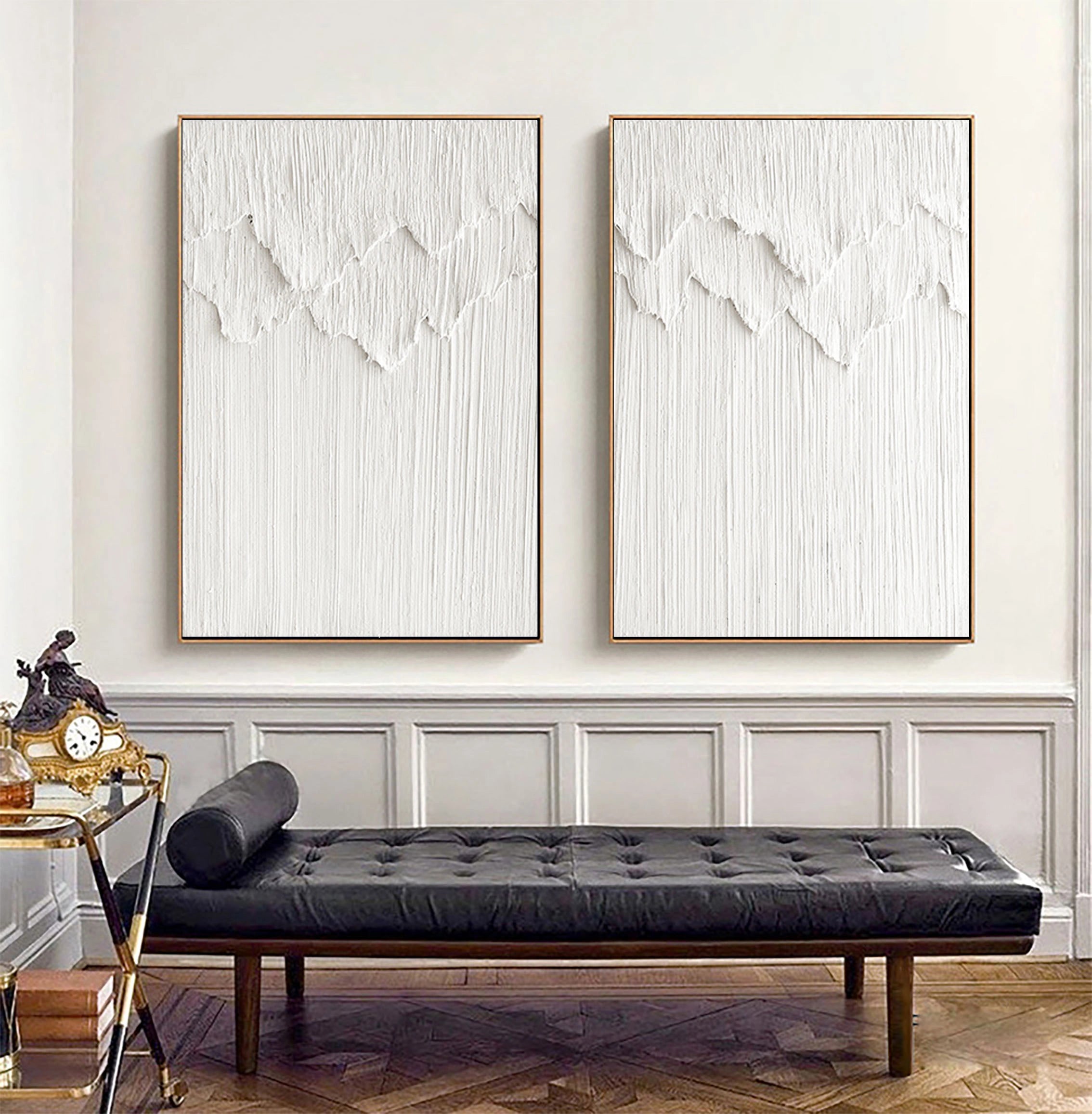 Plaster Art Minimalist Textured Paintings Set of 2 #MM064