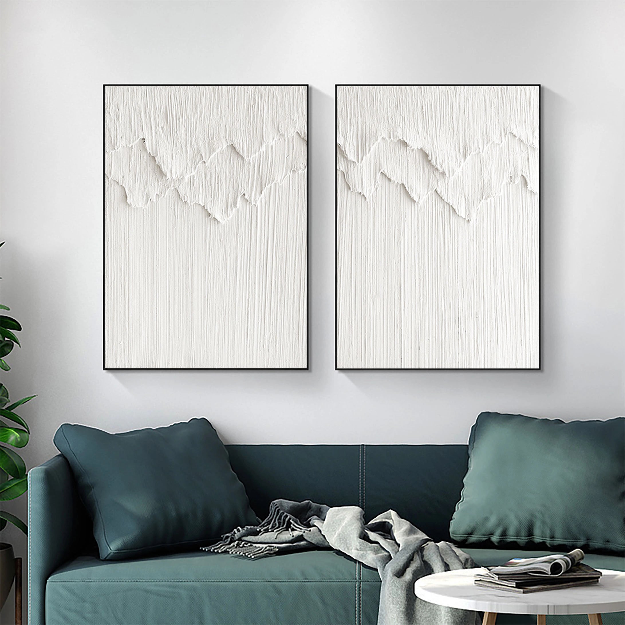 Plaster Art Minimalist Textured Paintings Set of 2 #MM064