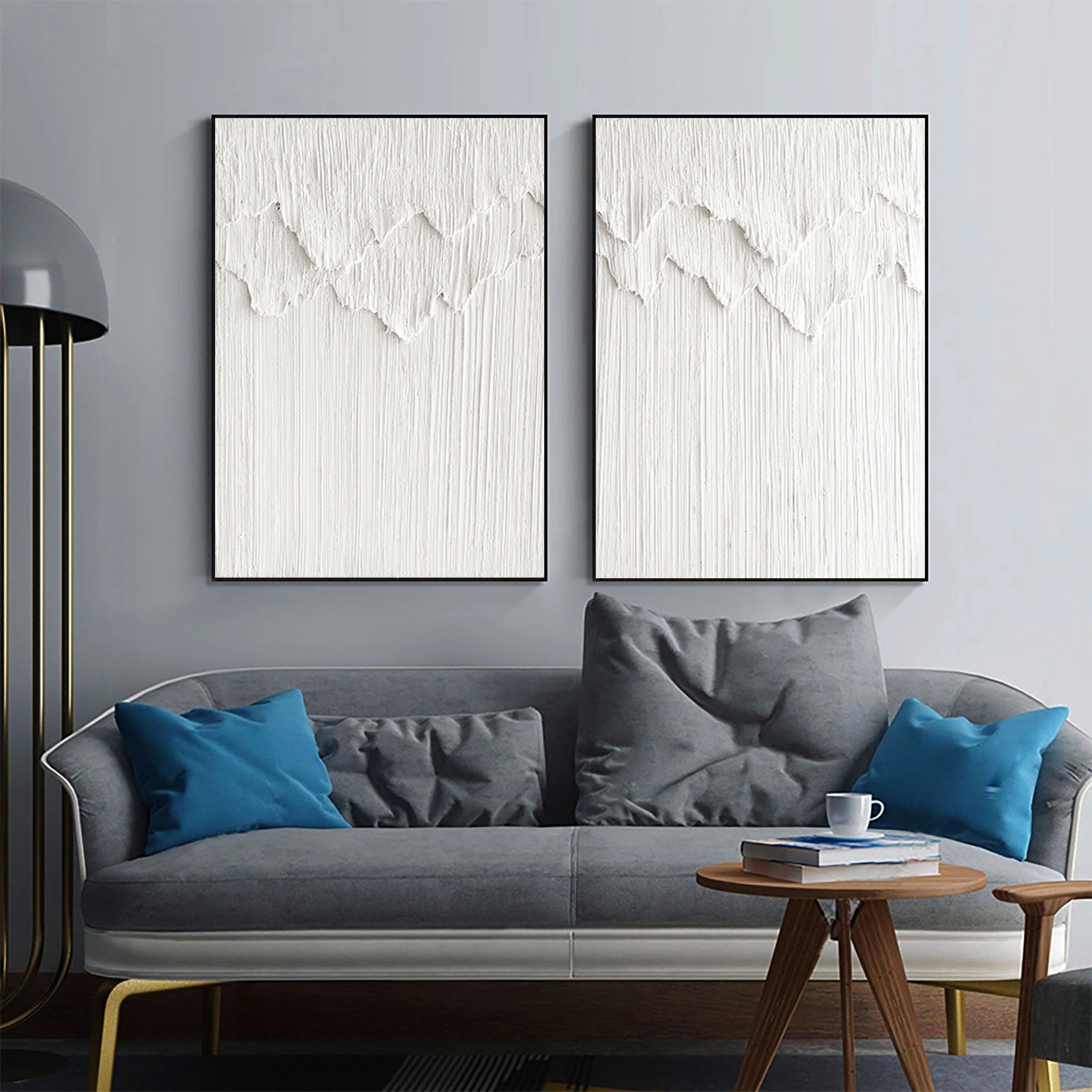 Plaster Art Minimalist Textured Paintings Set of 2 #MM064