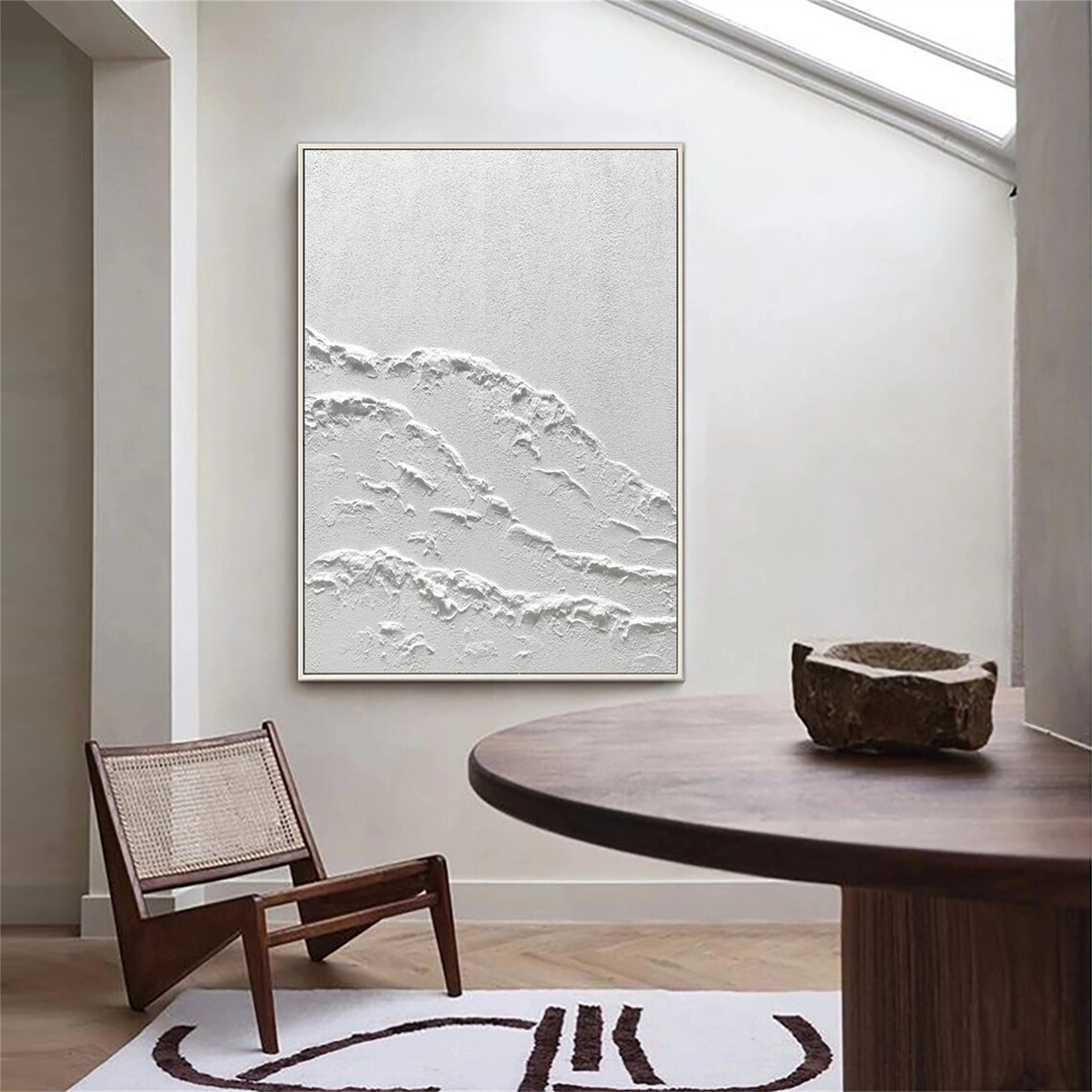 White Minimalist Textured Painting Canvas #MM101