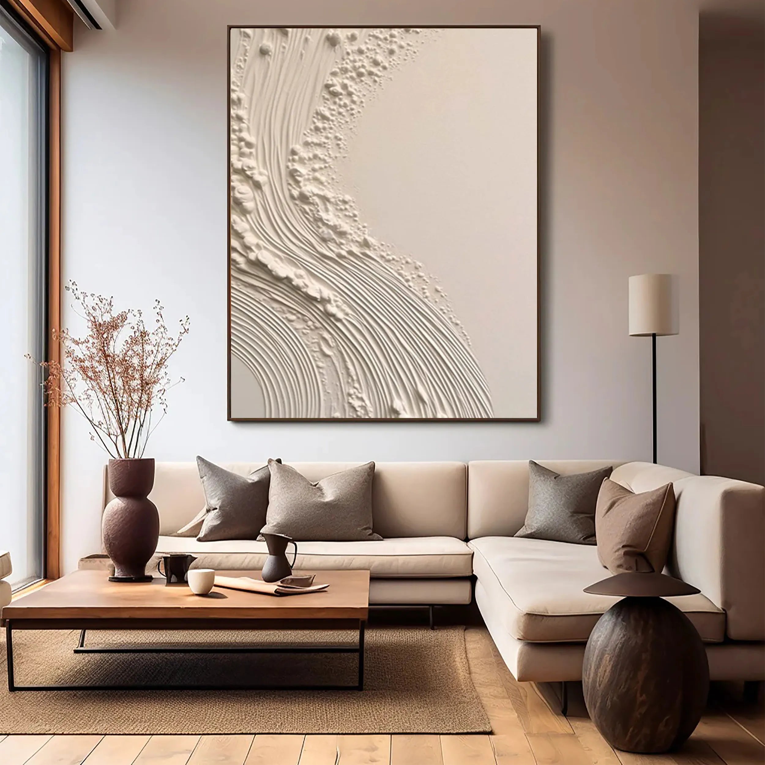 Beige Minimalist Textured Wall Art #MM164