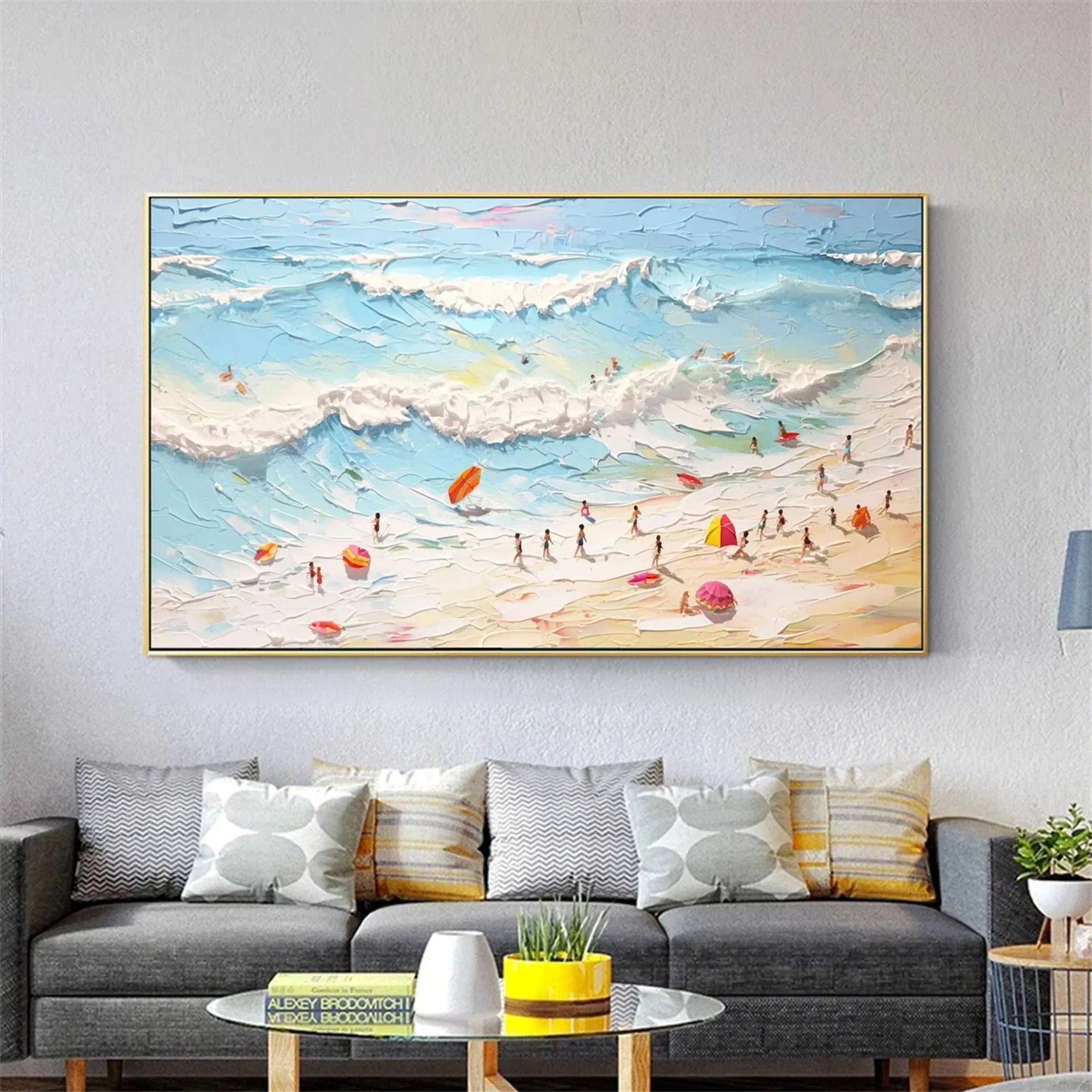 Seascape and Snowy Peak Painting #SP006