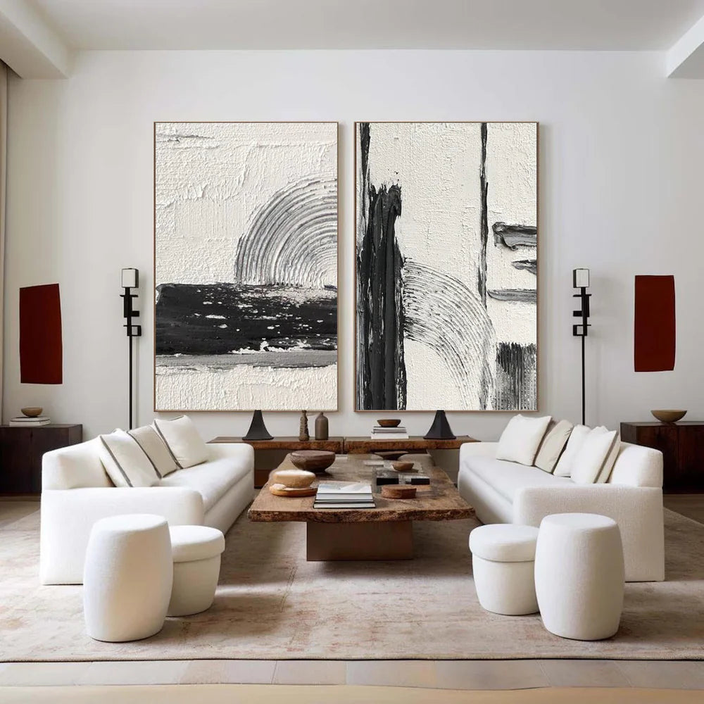Custom Abstract Painting #AB 242 and  Custom Set Of 2 Texture Painting