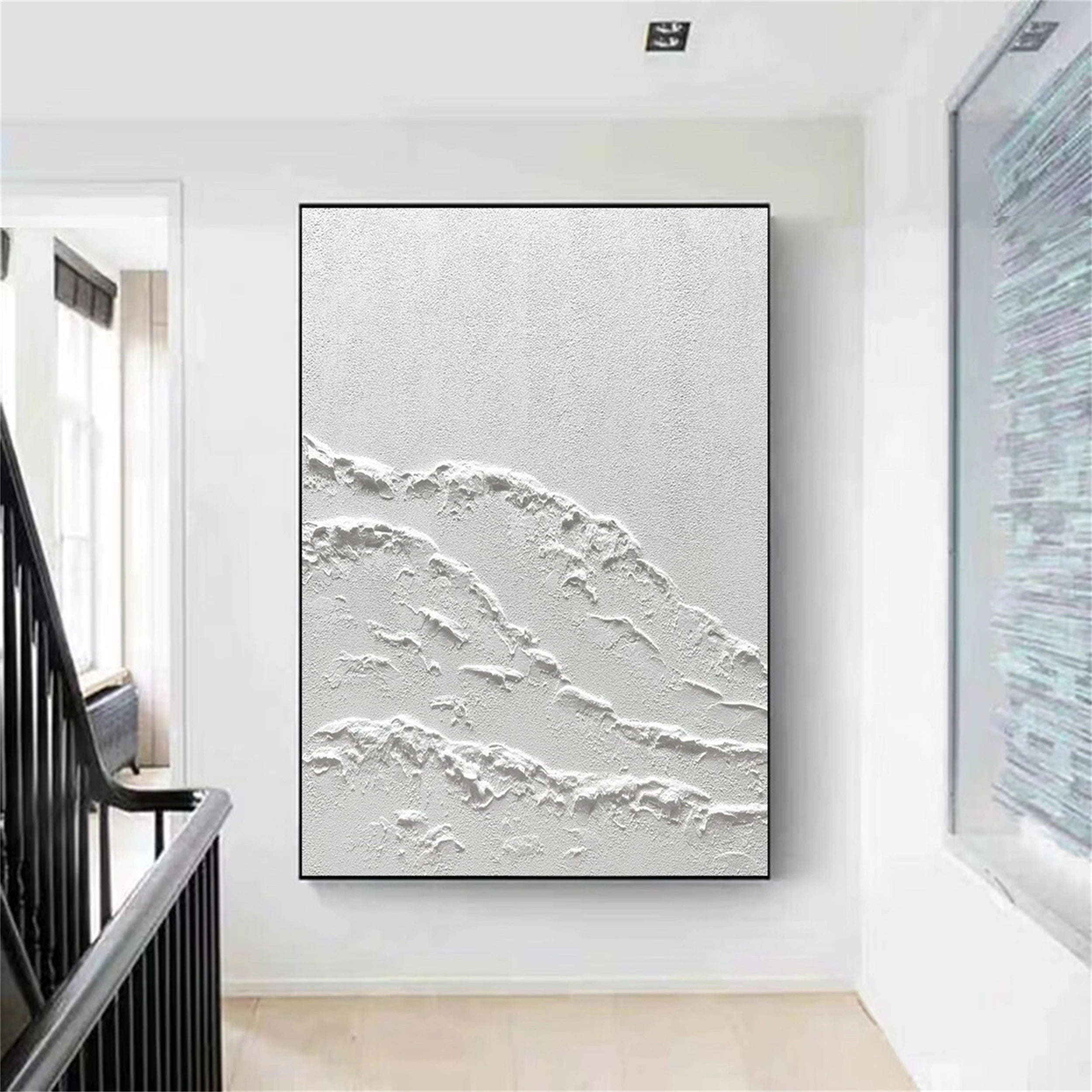 White Minimalist Textured Painting Canvas #MM101