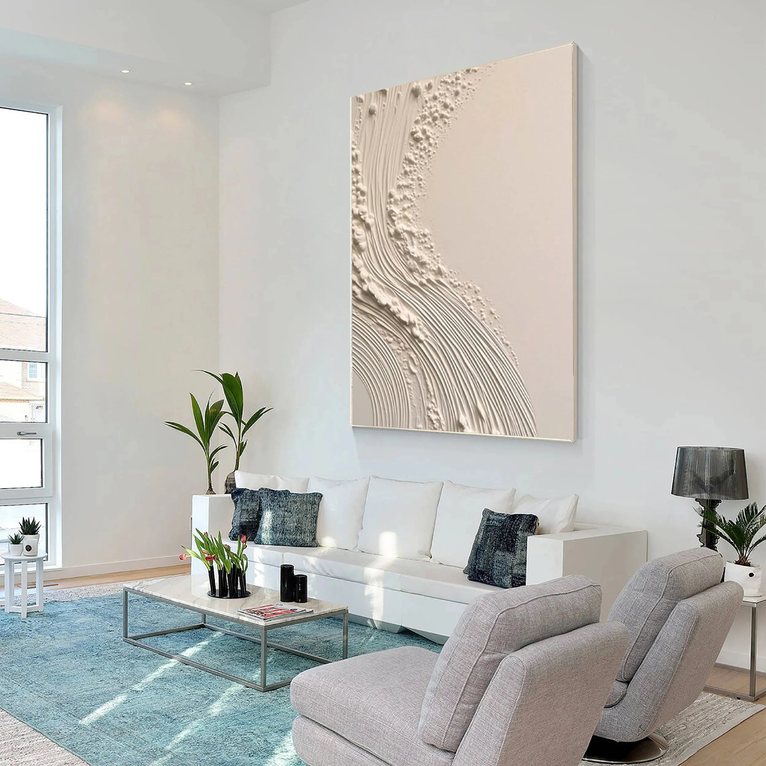 Beige Minimalist Textured Wall Art #MM164