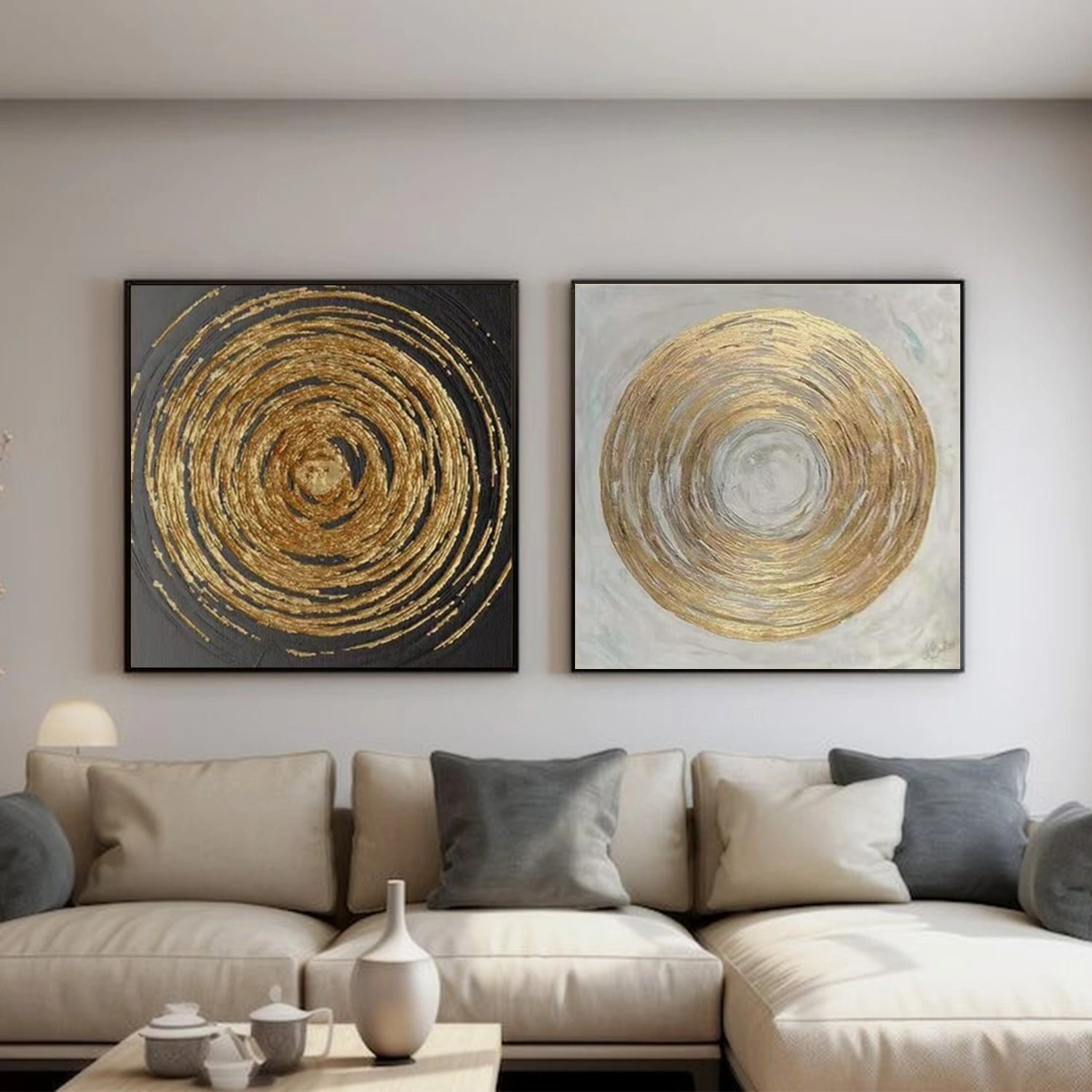 Minimalist Textured Wall Art Square Set of 2 #MM359