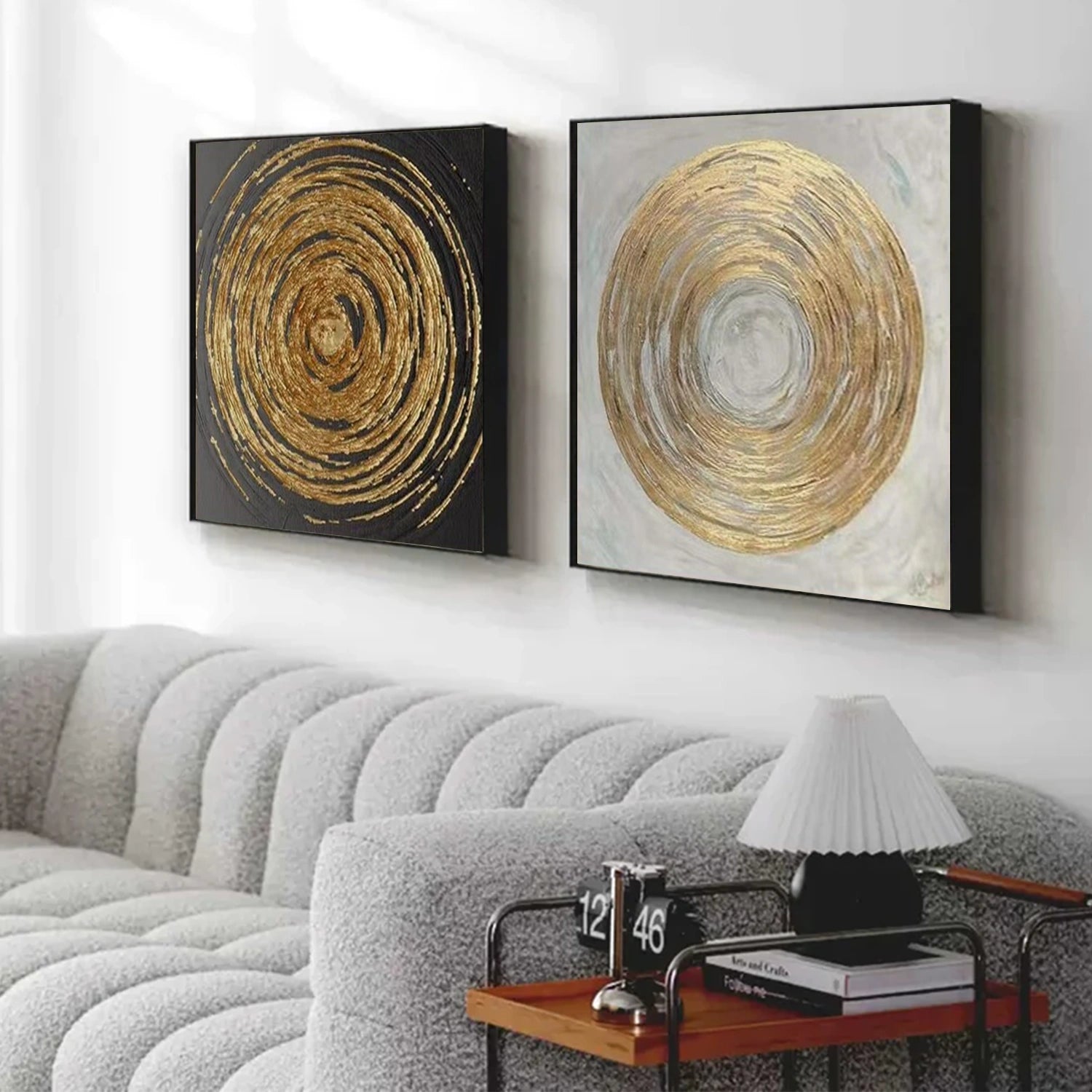 Minimalist Textured Wall Art Square Set of 2 #MM359