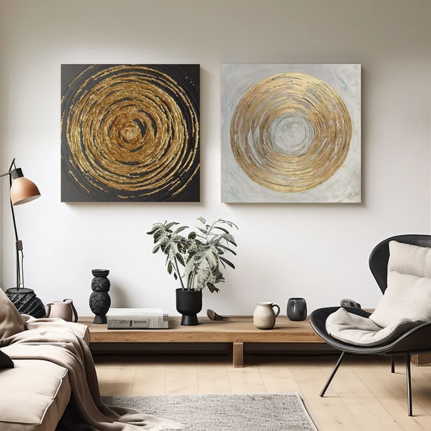 Minimalist Textured Wall Art Square Set of 2 #MM359