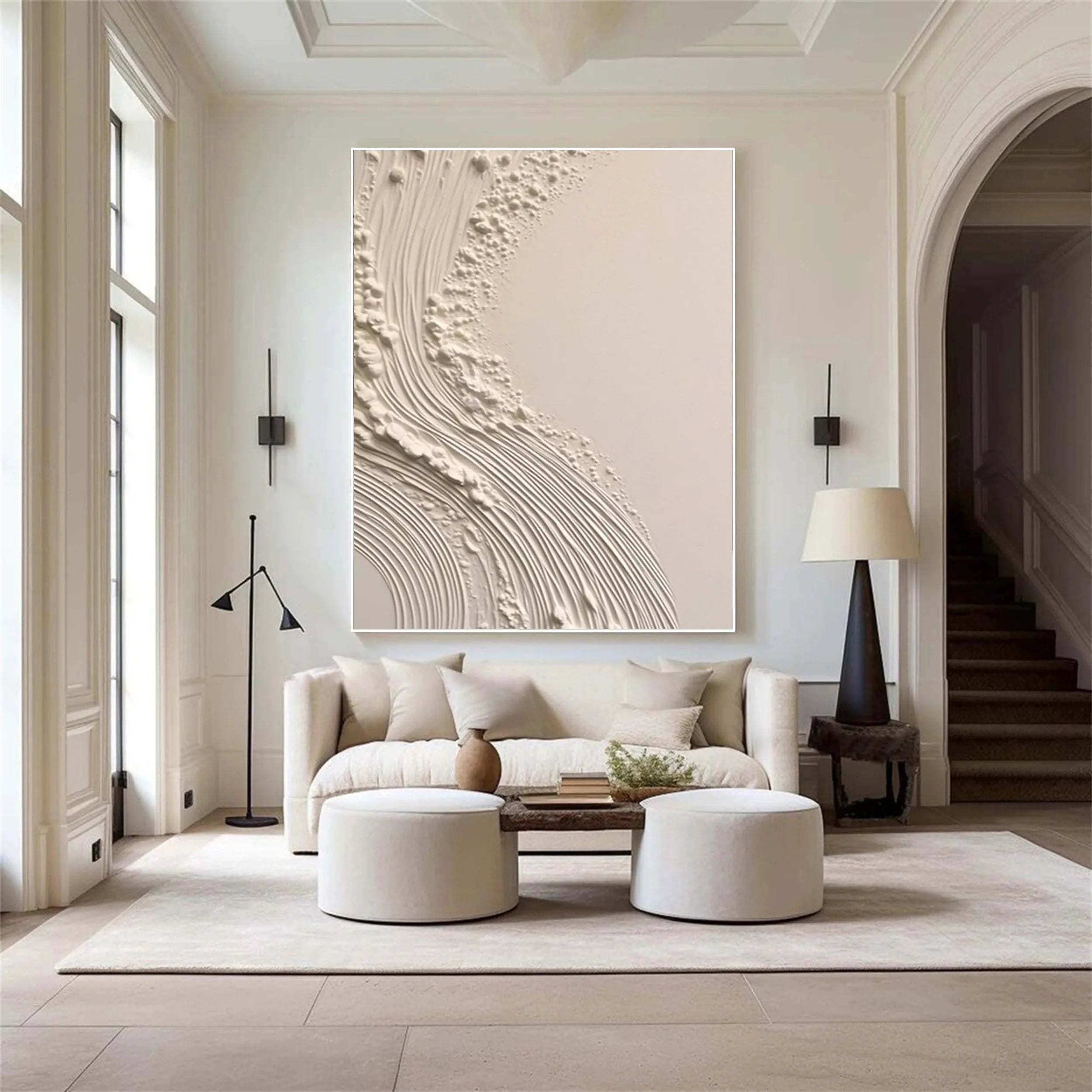 Beige Minimalist Textured Wall Art #MM164