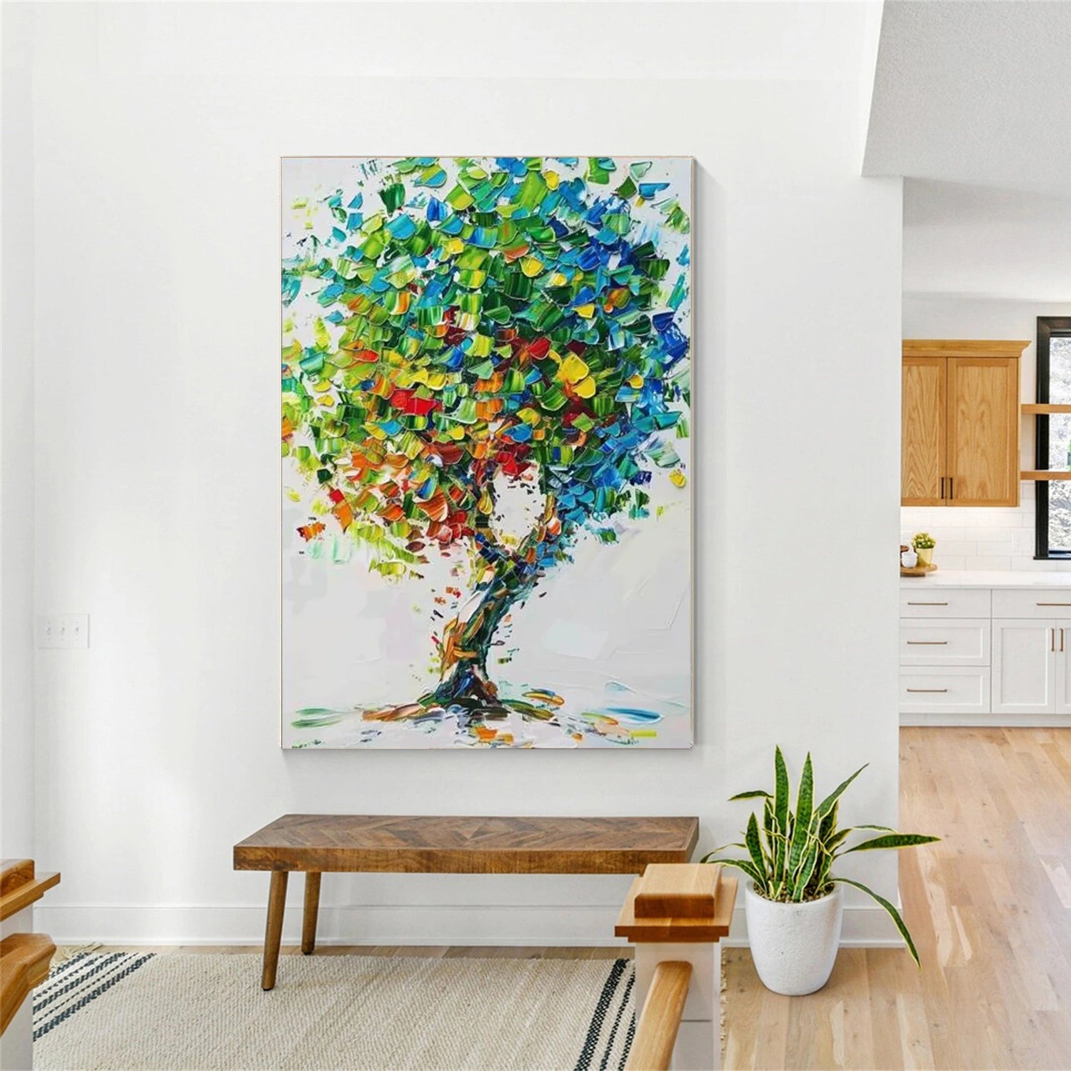 Flower & Tree Abstract Texture Canvas Art #FT 299