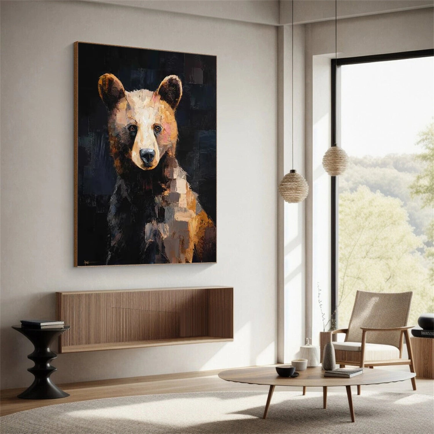 Abstract Animal Canvas Art #AP192