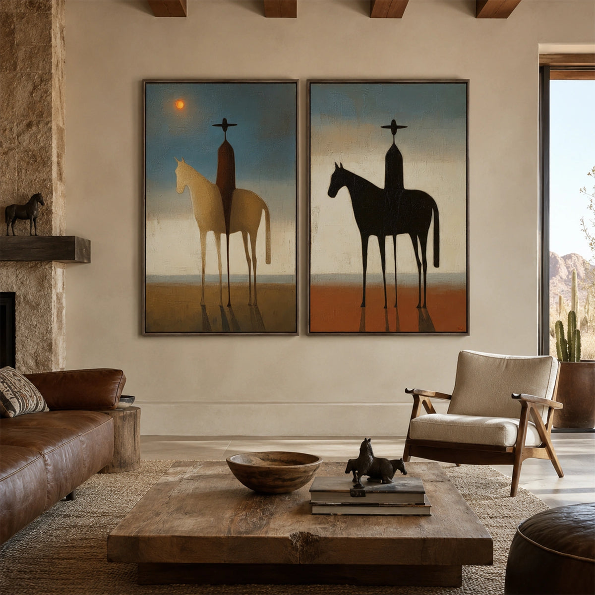 Western Figurative Art Set of 2 #VE146