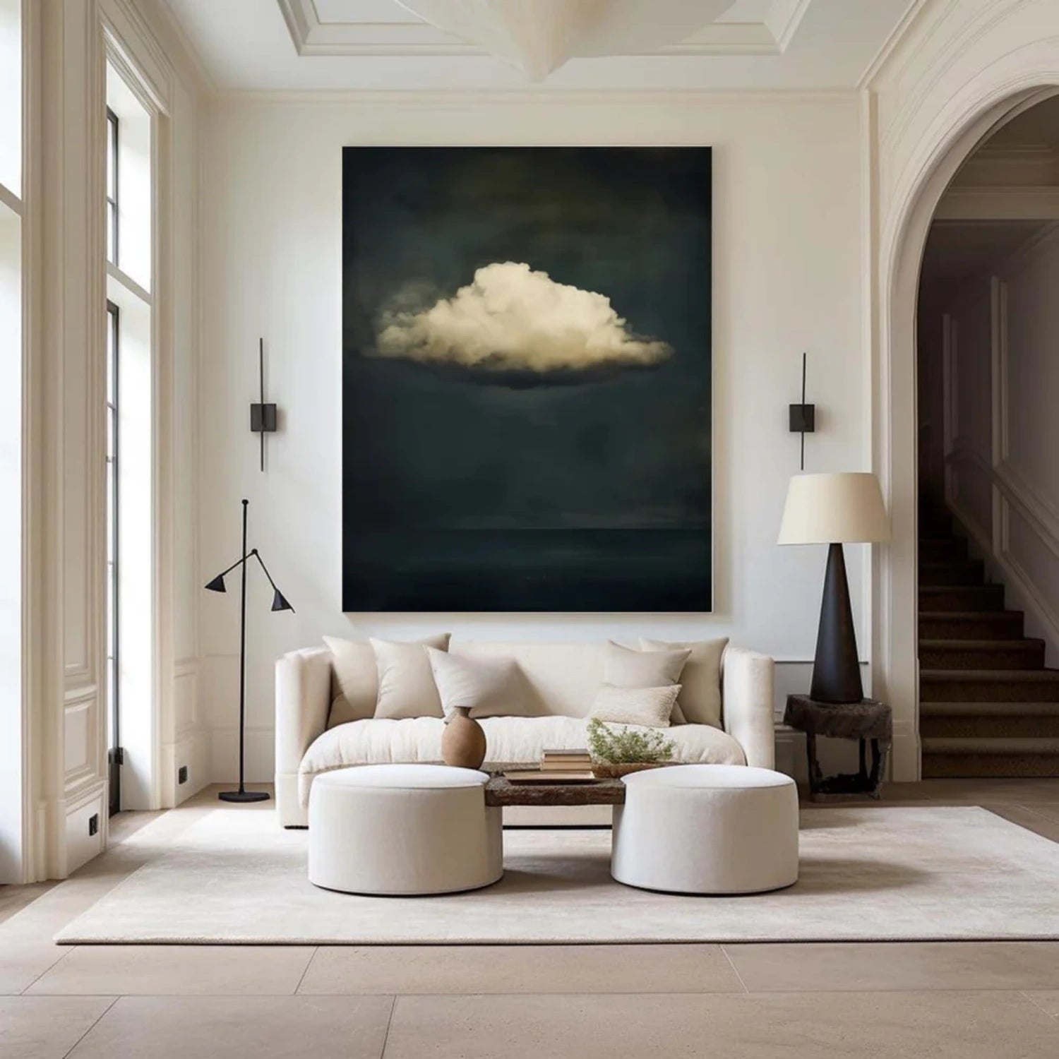 Blue & White Abstract Wall Art #AB 478