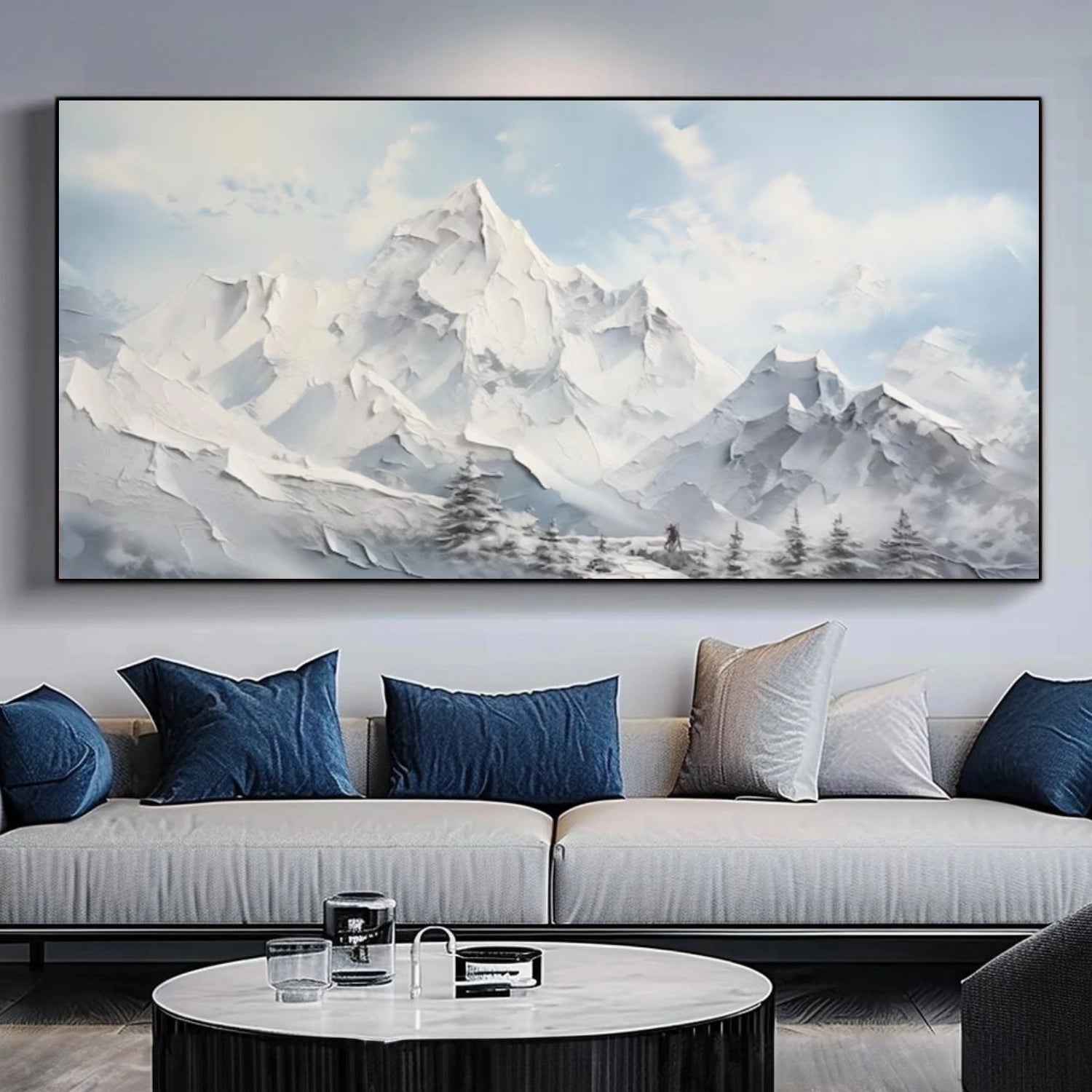 Abstract Mountain Textured Canvas Art #MM328