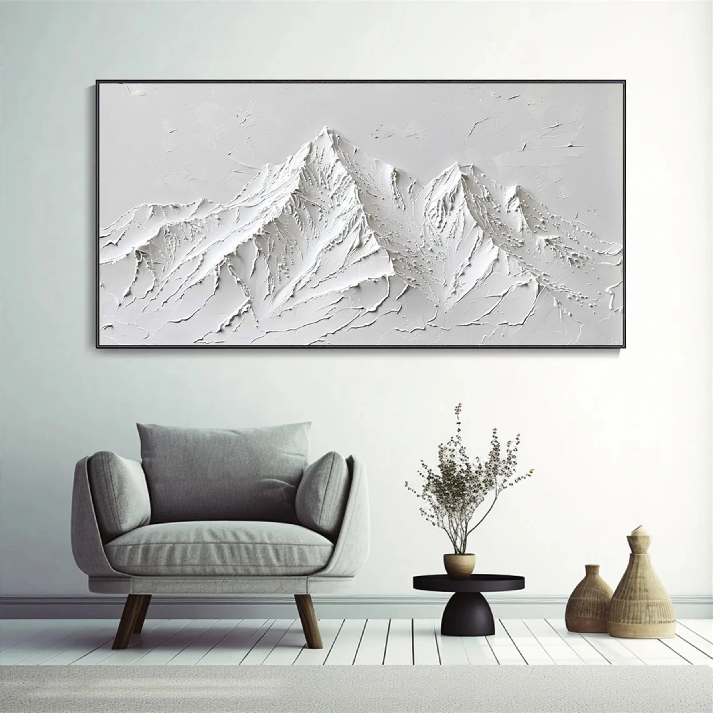 White Minimalist Textured Painting Canvas #MM260
