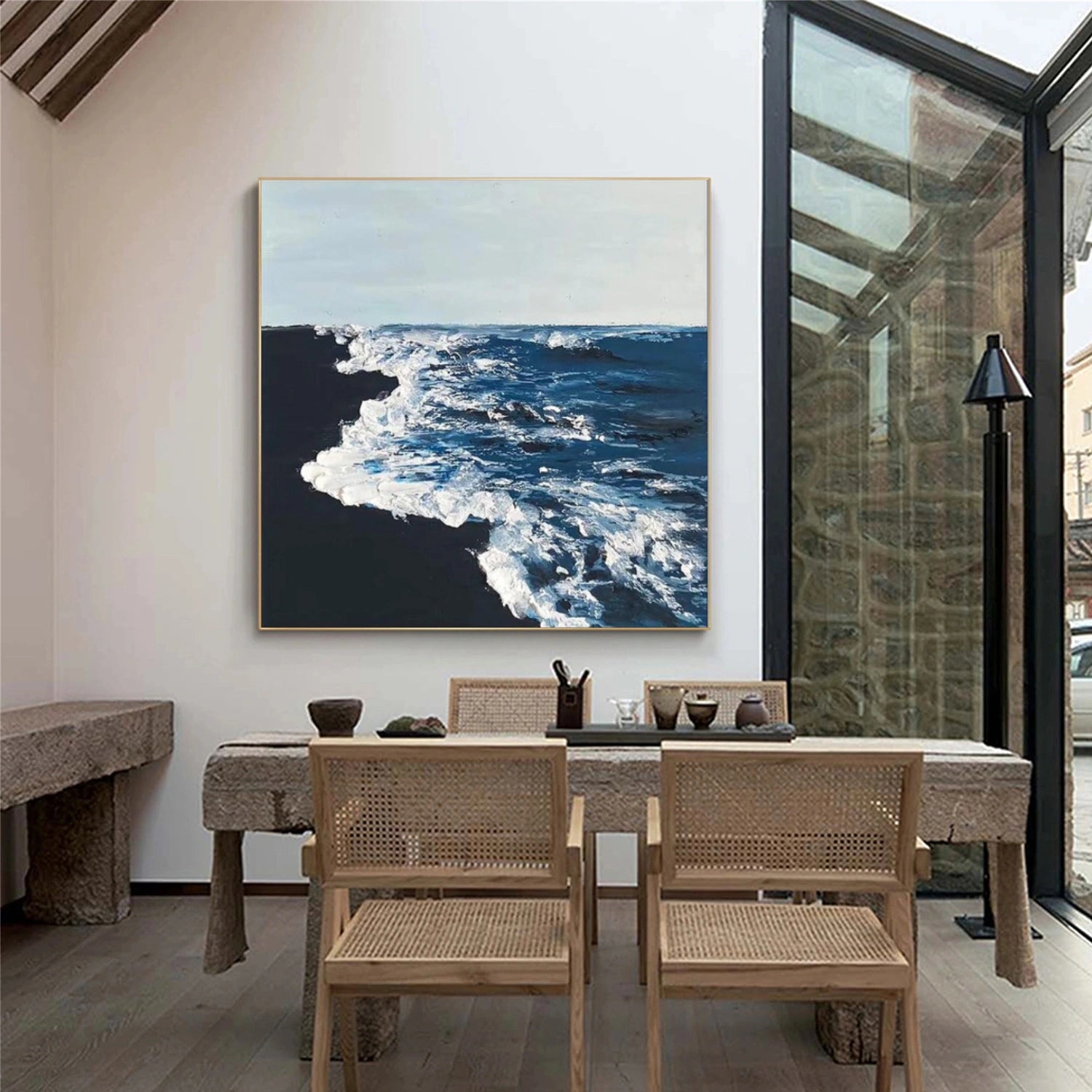 Ocean And Sky Abstract Textured Canvas Art #OS 311