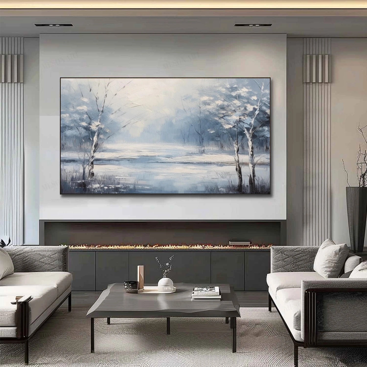 Flower & Tree Abstract Texture Canvas Art #FT 261