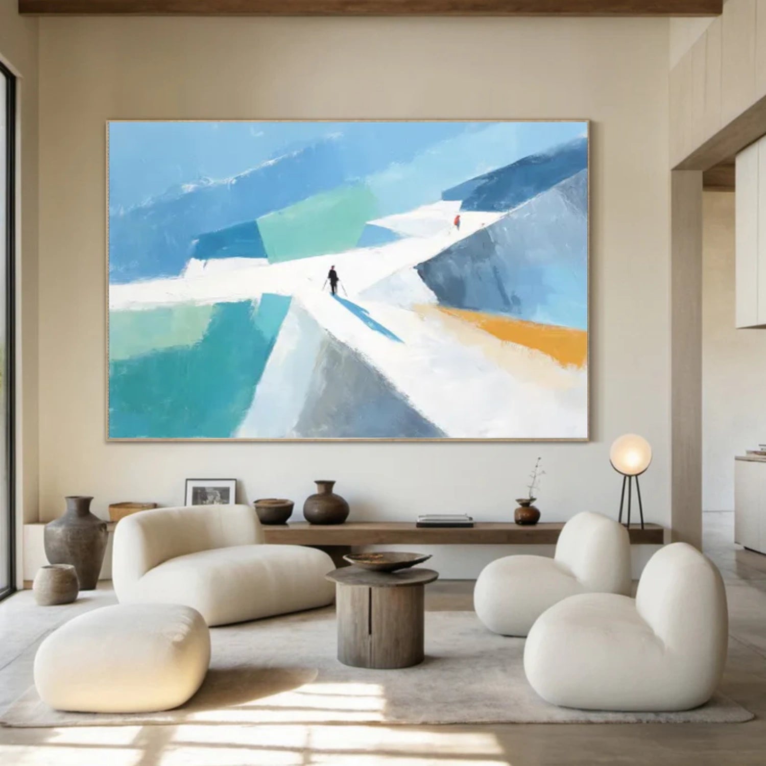 Colorful Skiing Sport Art Painting Canvas # SA051