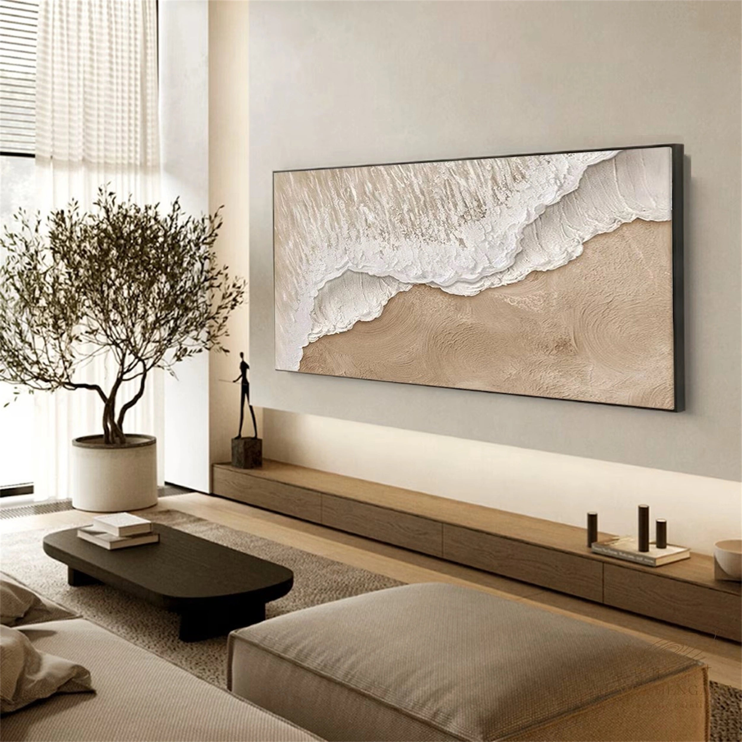 Frameless(Streched Only) Ocean And Sky Painting #OS 077