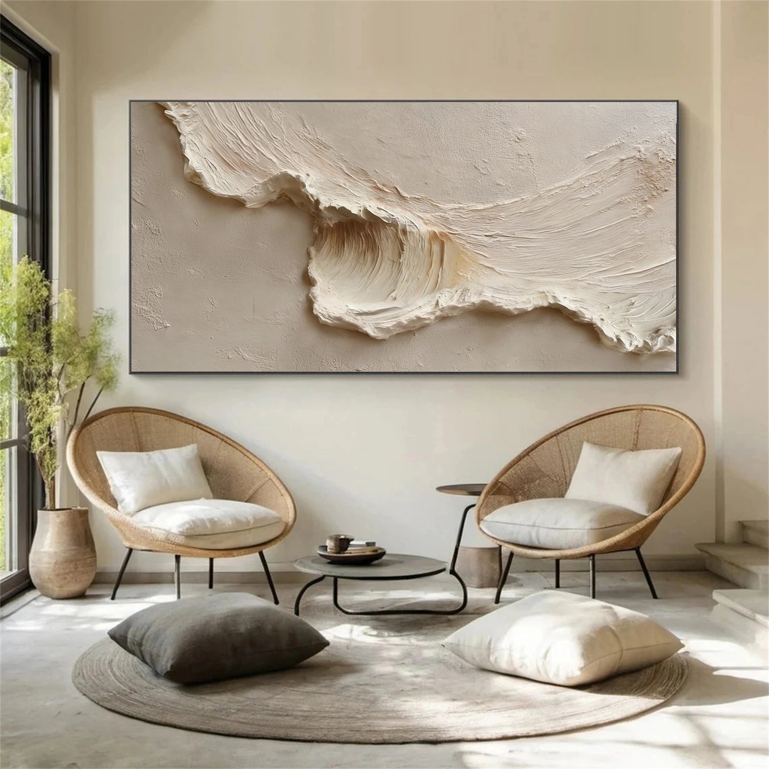 Ocean And Sky Abstract Texture Canvas Art #OS368