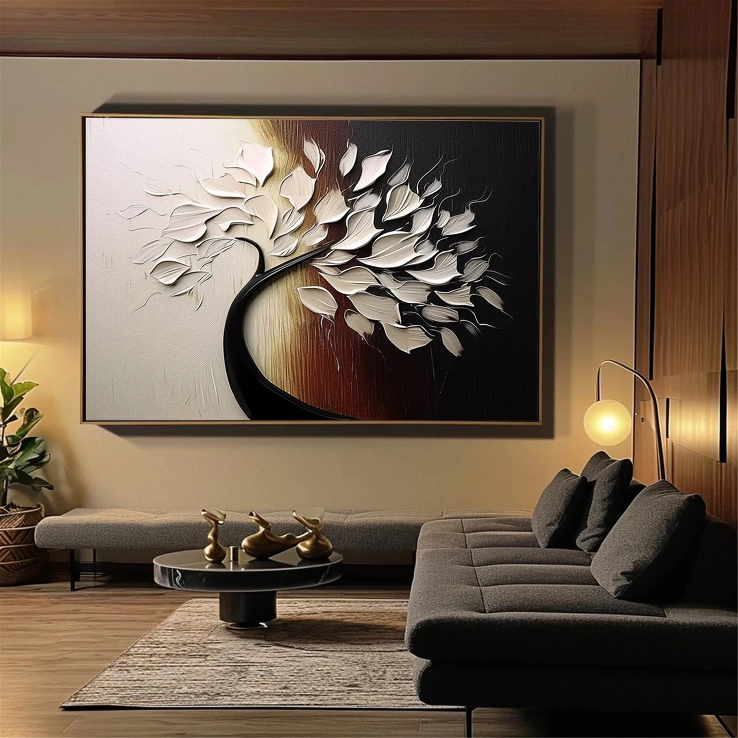 Flower & Tree Abstract Texturte Canvas Art #FT 242
