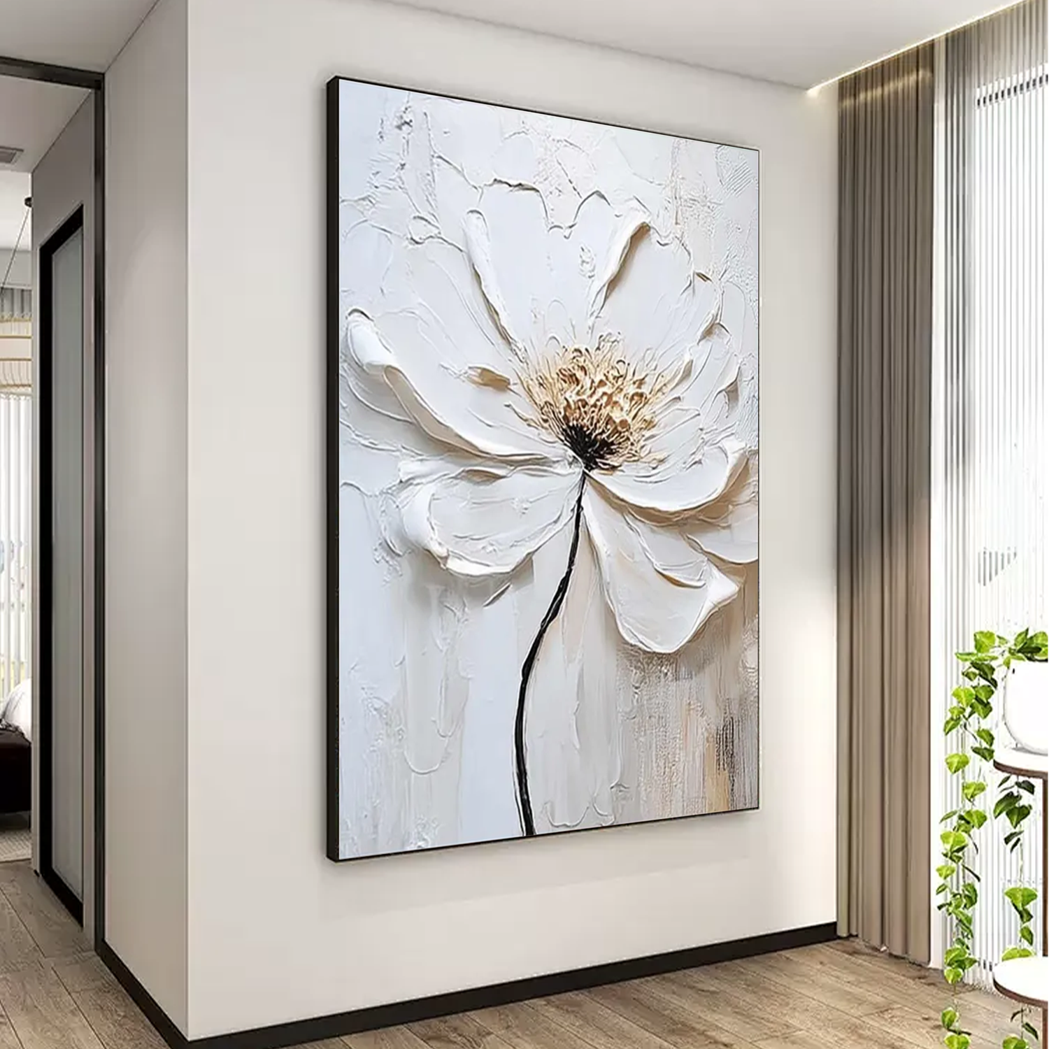 Flower And Tree Abstract Texture Canvas Art #FT 232