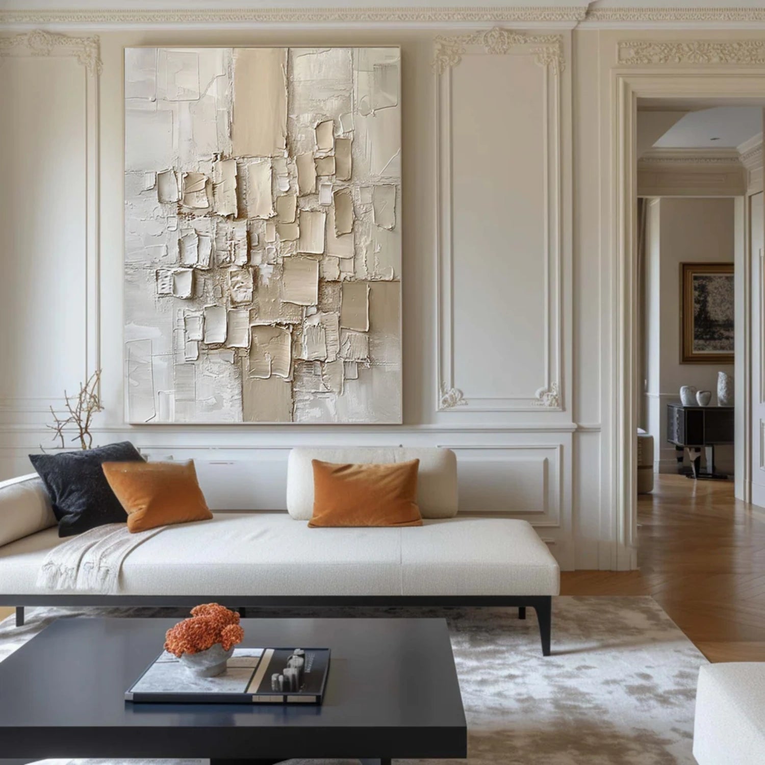 Beige Abstract Textured Wall Art #AB 477