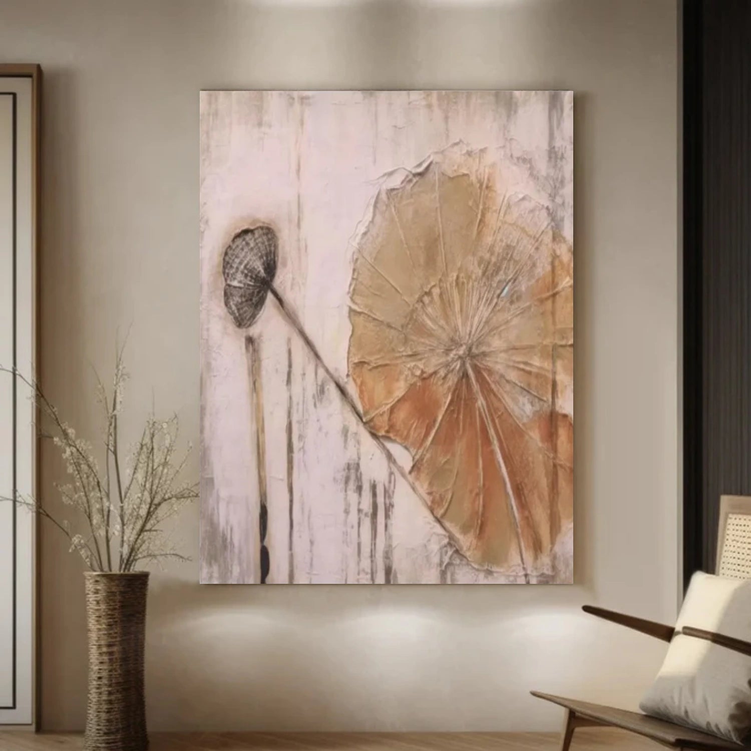 Flower & Tree Abstract Texture Canvas Art #FT 252
