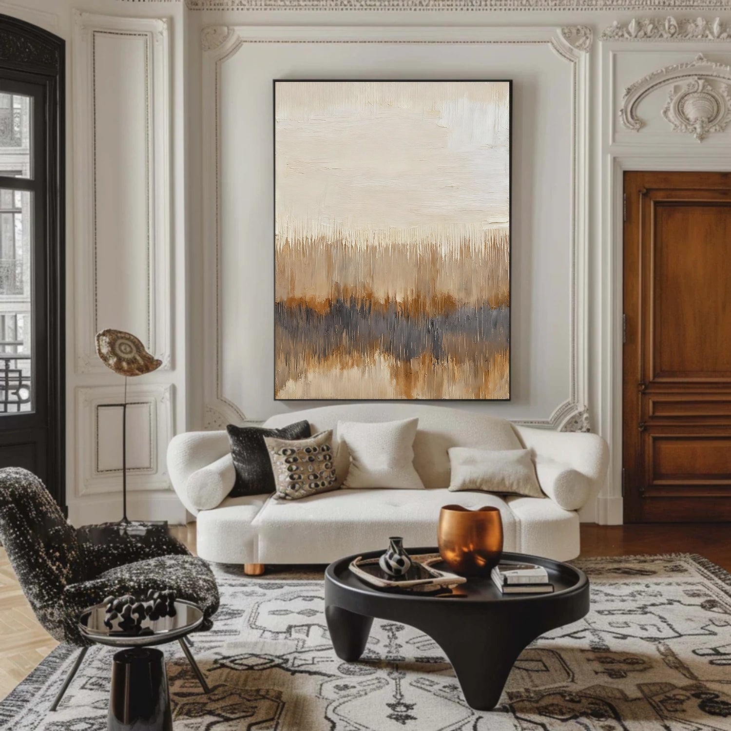 Beige & Brown Abstract Wall Art #BB182