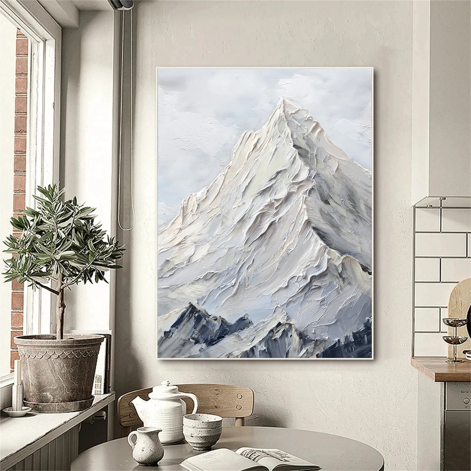 Abstract Mountain Textured Canvas Art #MM330