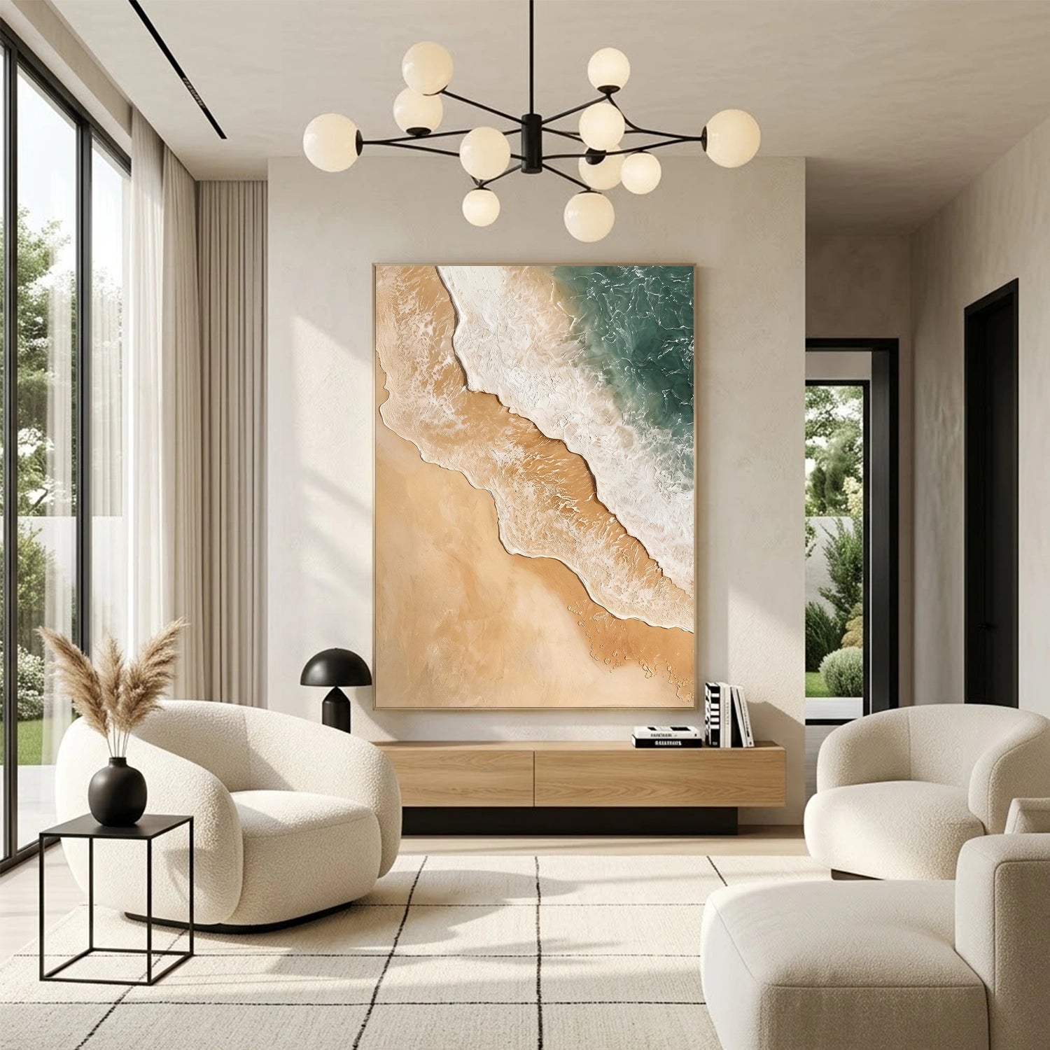 Ocean And Sky Abstract Texture Canvas Art #OS416