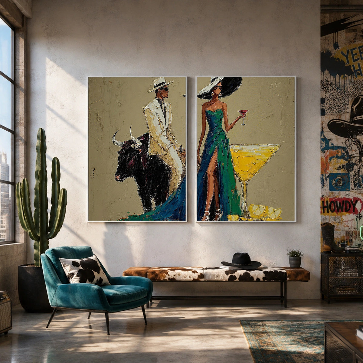 Western Figurative Art Set of 2 #VE143