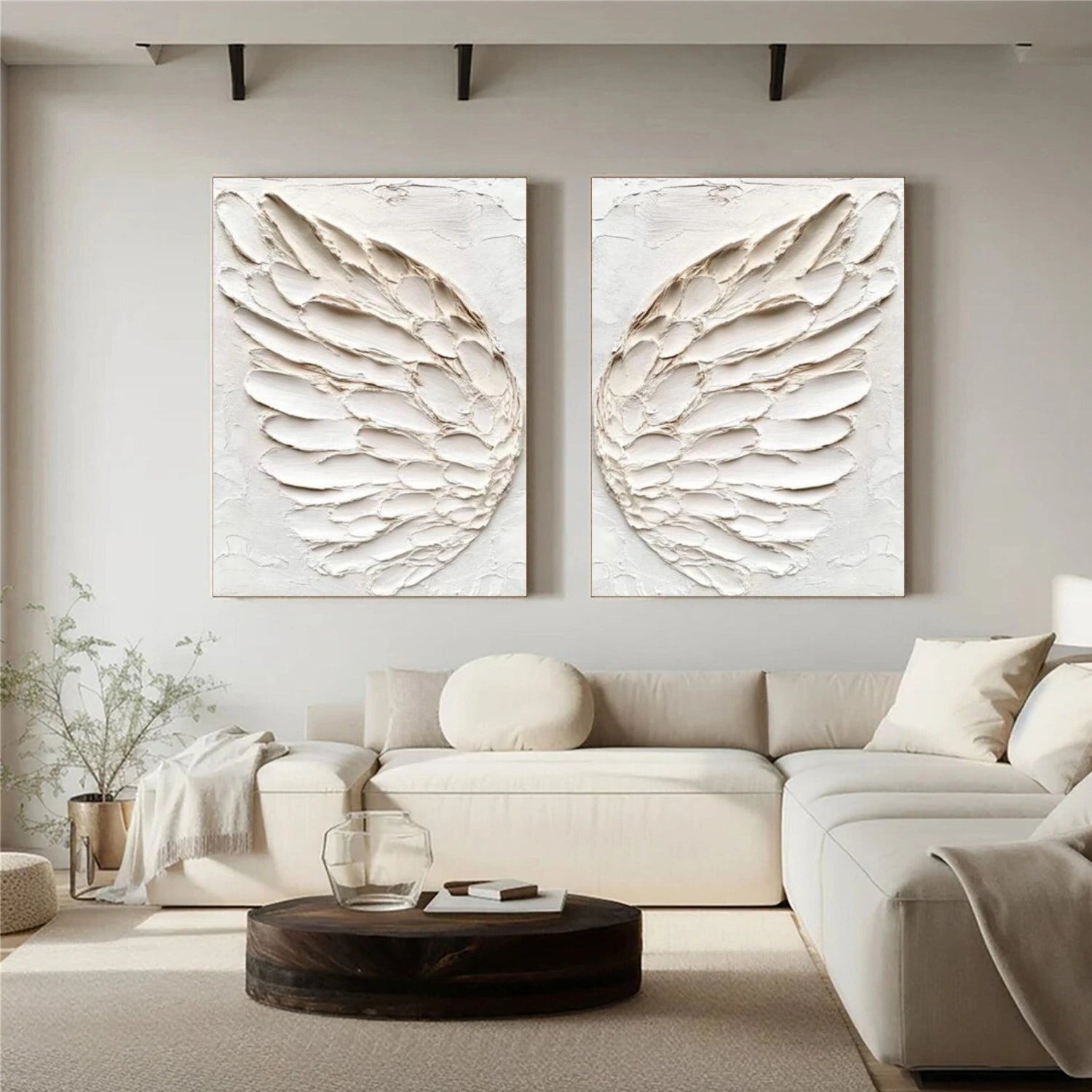 Abstract Angel Portrait Textured Wall Art Set of 2 #PT 058