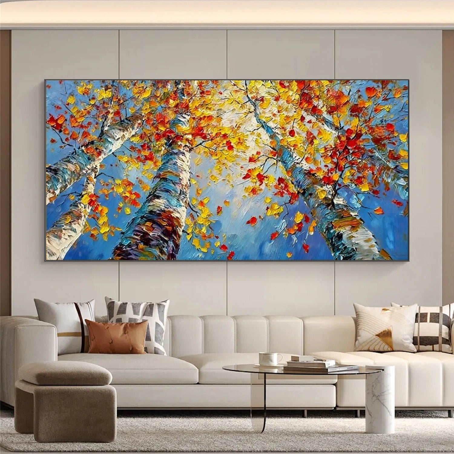 Colorful Flower & Tree Abstract Texture Canvas Art #FT 285
