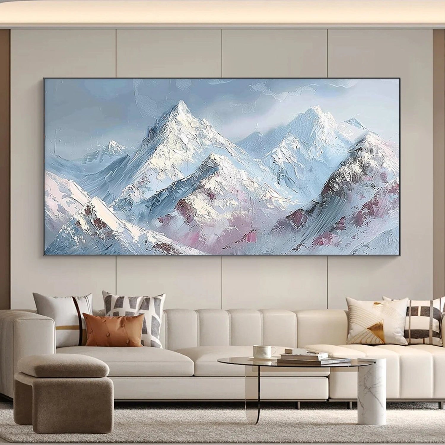 Minimalist Mountain Textured Canvas Art #MM345