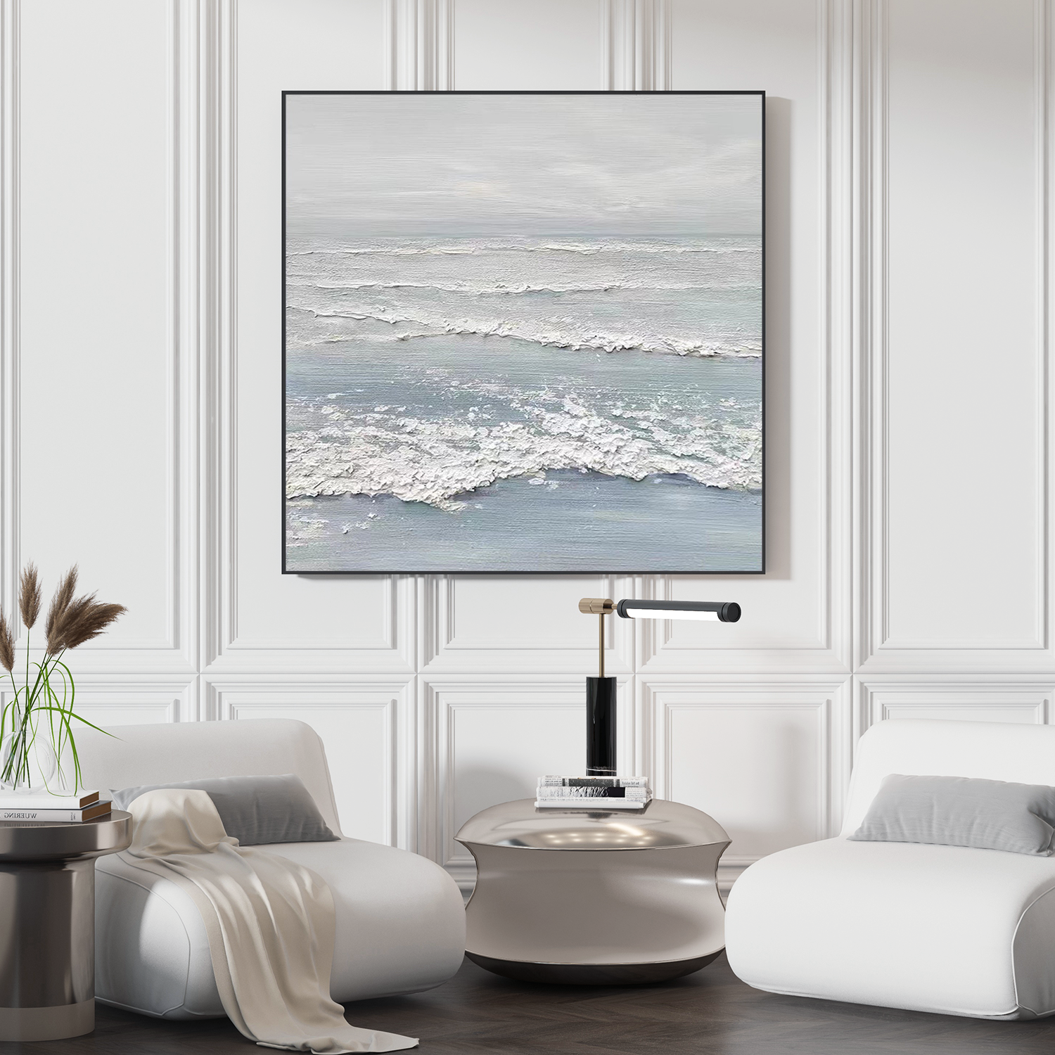 Ocean And Sky Abstract Textured Canvas Art #OS 291