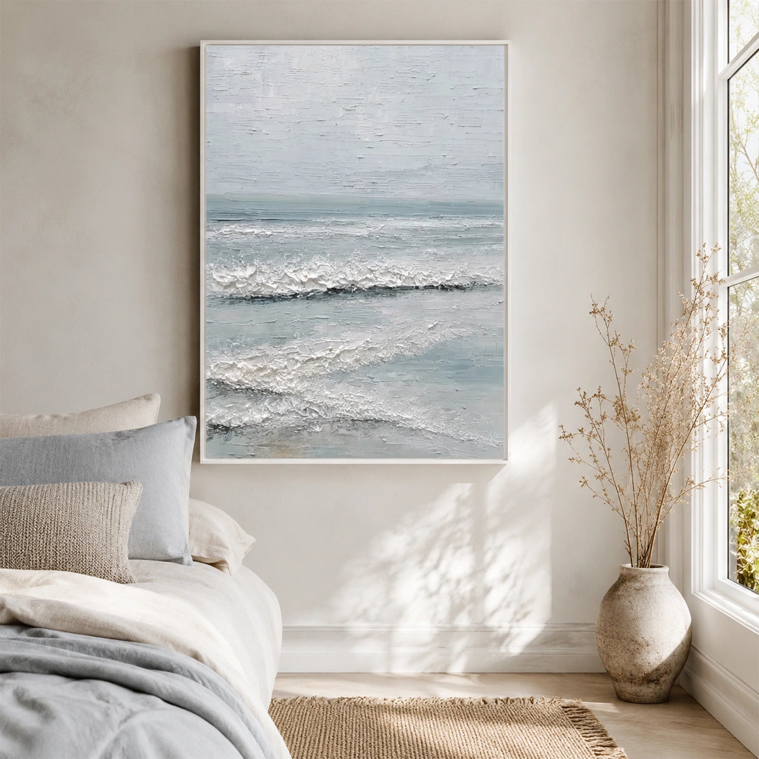 Ocean And Sky Abstract Texture Canvas Art #OS447