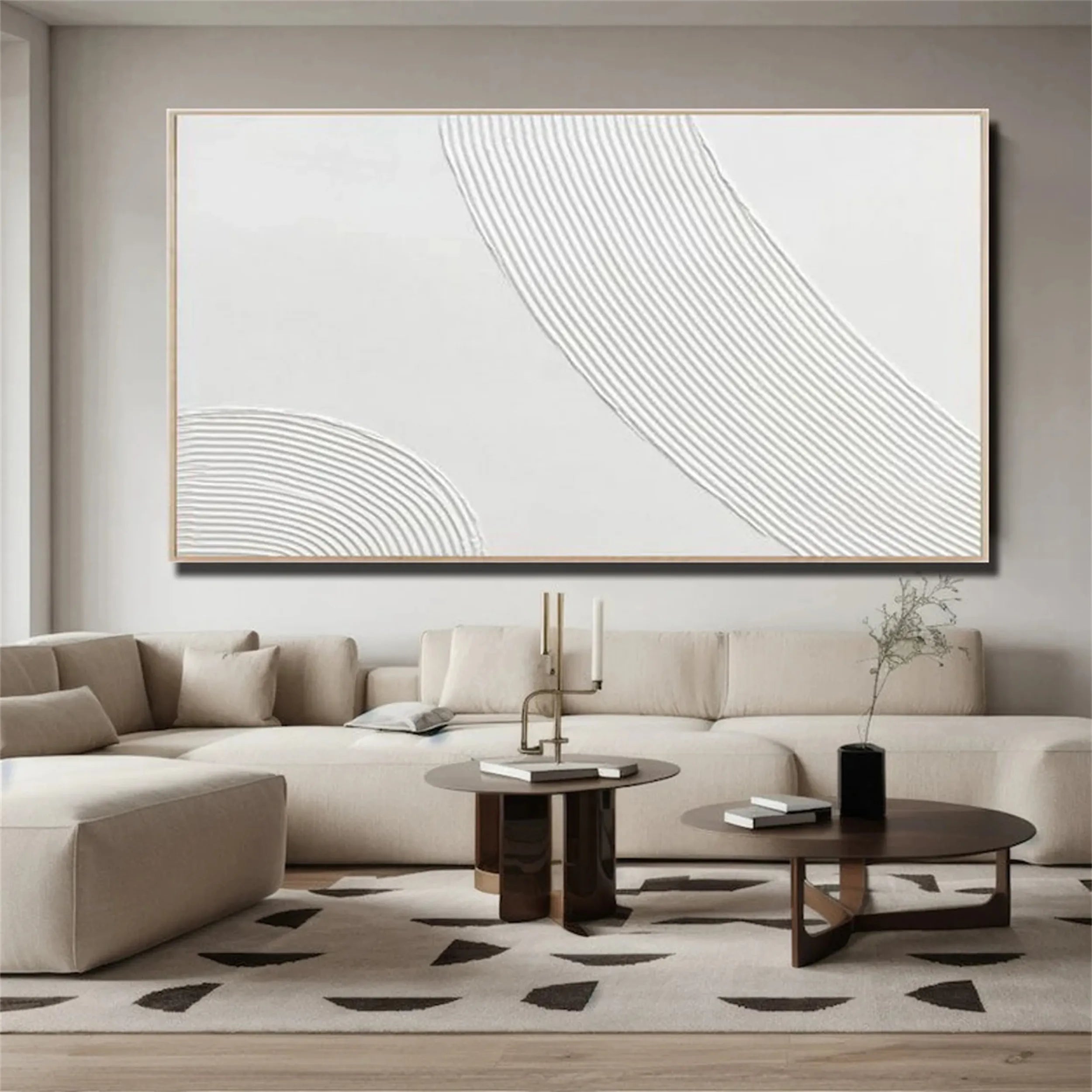 White Minimalist Textured Painting Canvas #MM204