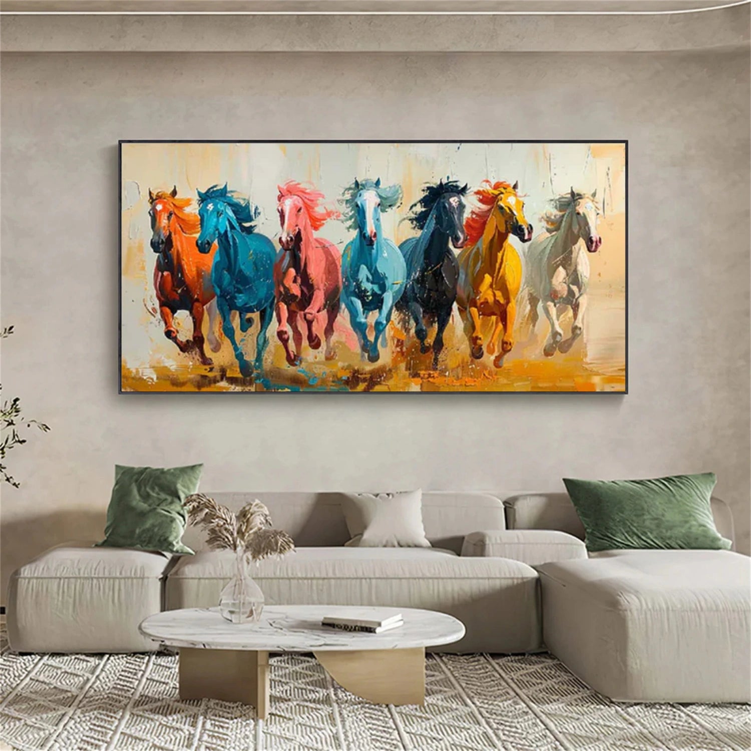 Colorful Abstract Horse Animal Canvas Art #AP220
