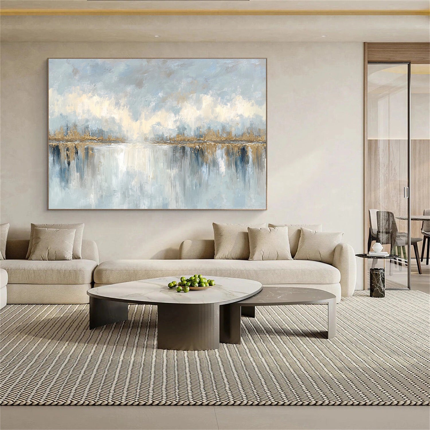 Blue & Green Abstract Wall Art #BG134