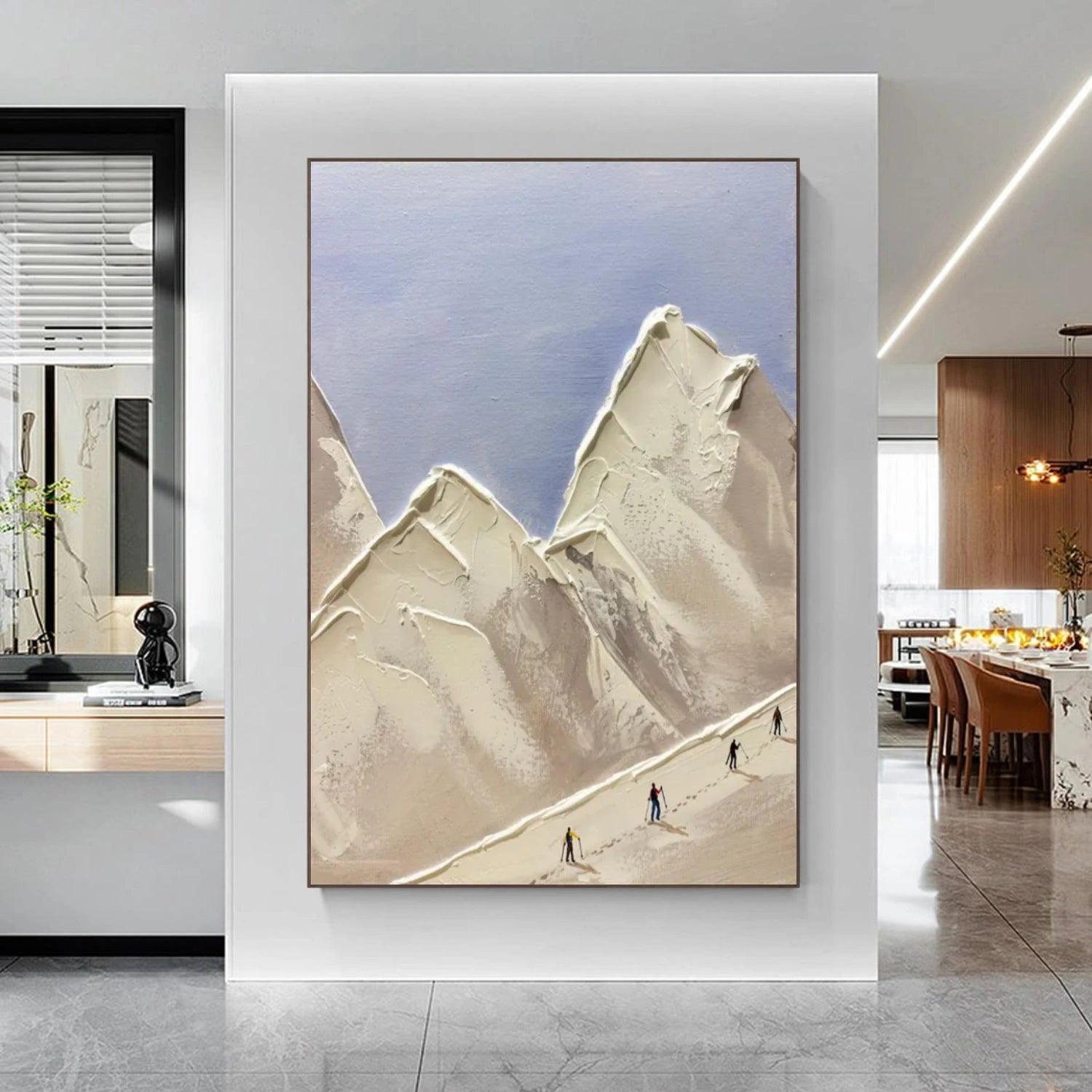 Skiing Sport Art Textured Painting Canvas # SA057