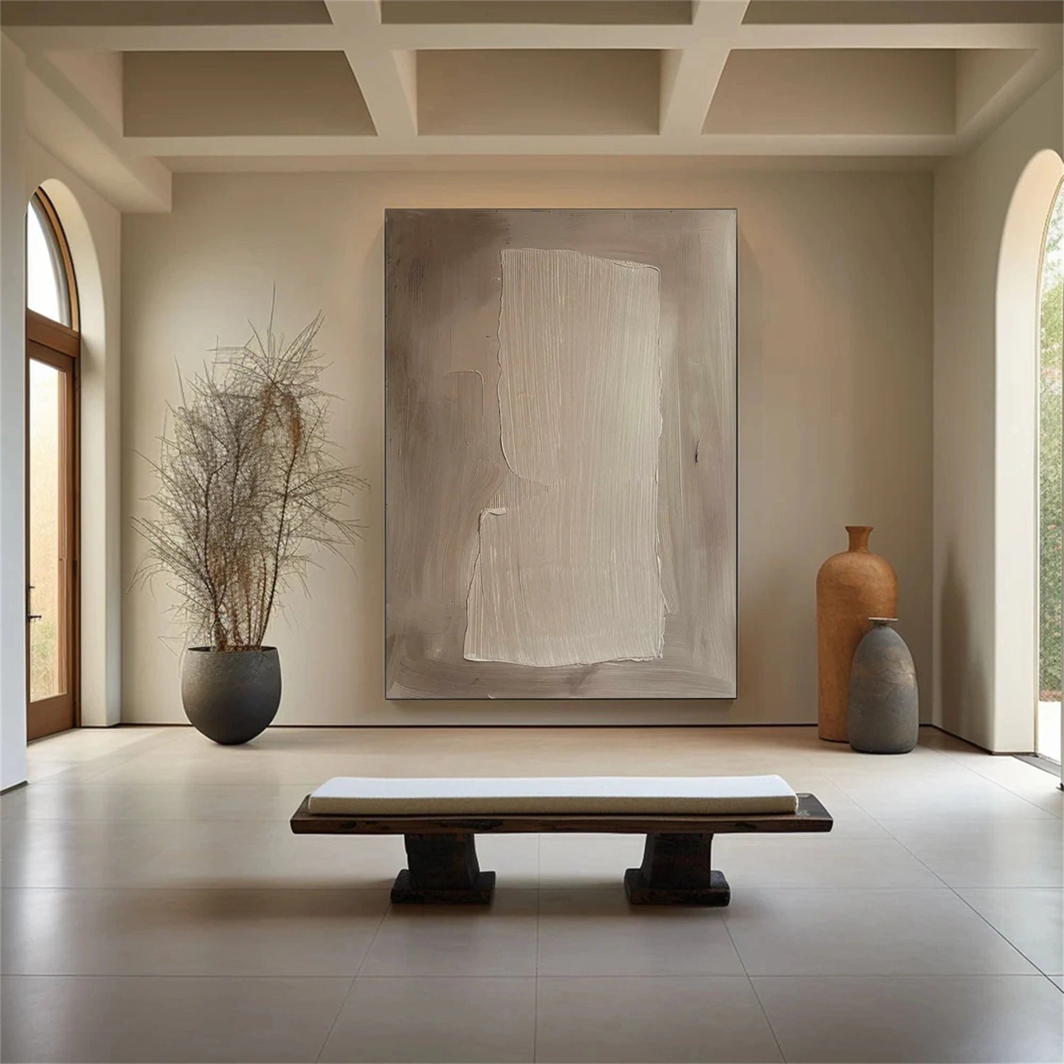 Beige & Brown Abstract Wall Art #BB181