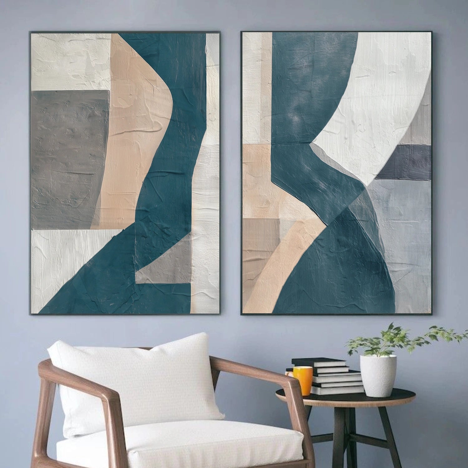 Abstract Textured Wall Art Set of 2 #AB 608