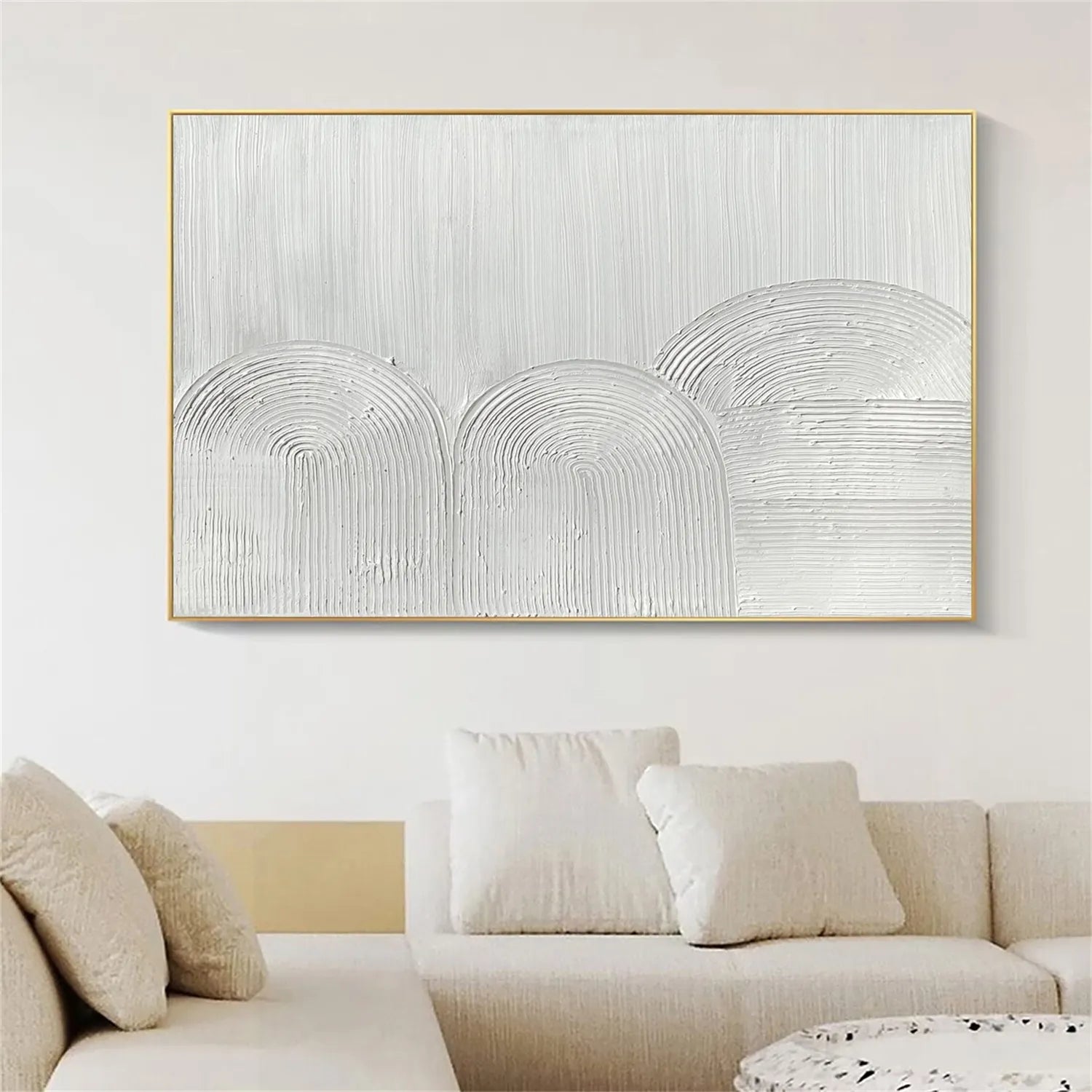 White Minimalist Textured Painting Canvas #MM280