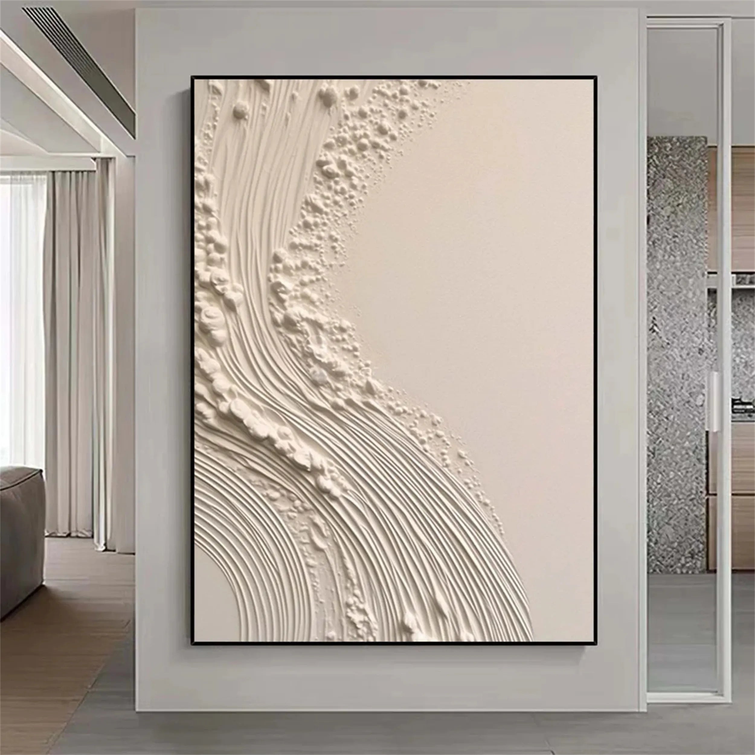 Beige Minimalist Textured Wall Art #MM164