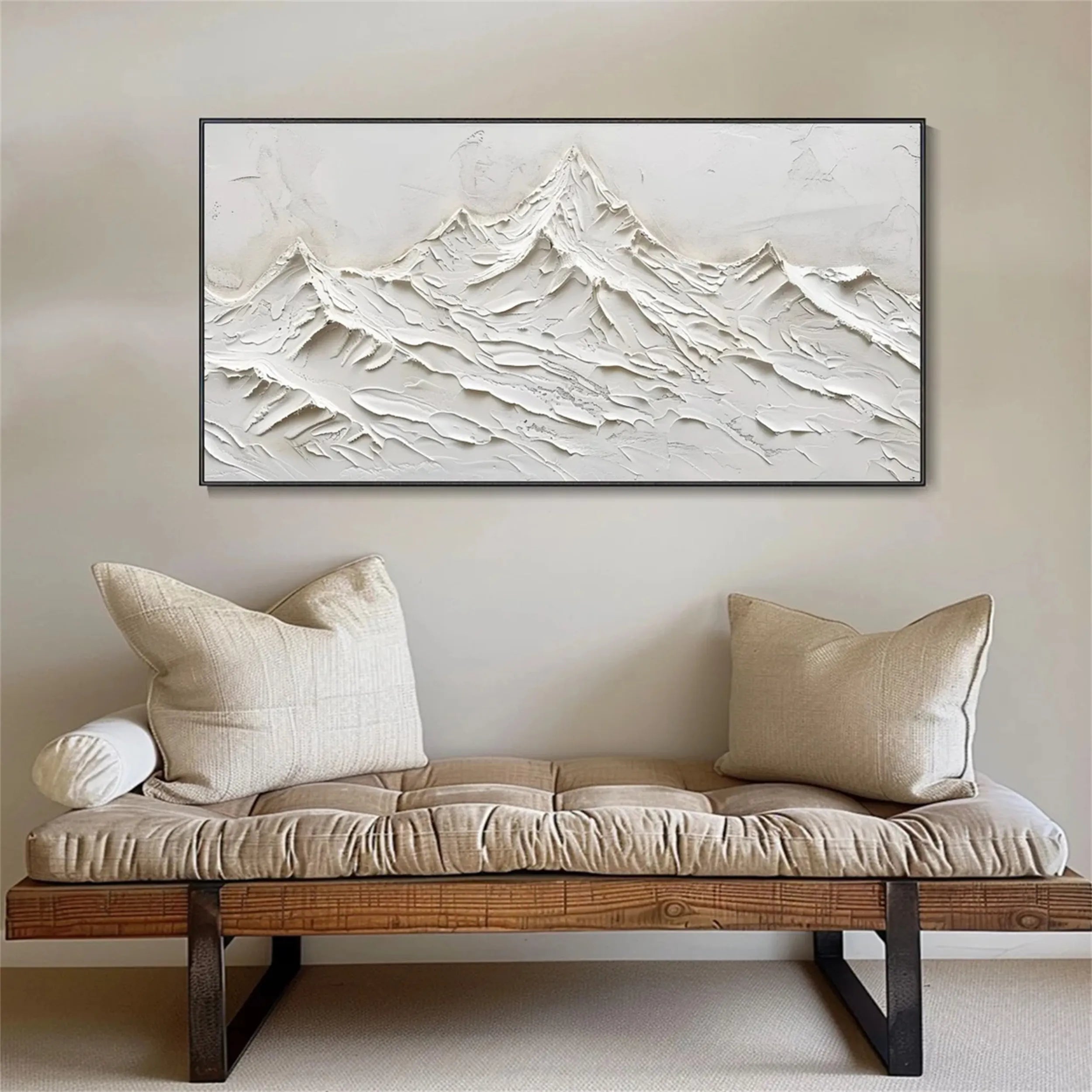 White Minimalist Textured Painting Canvas #MM246