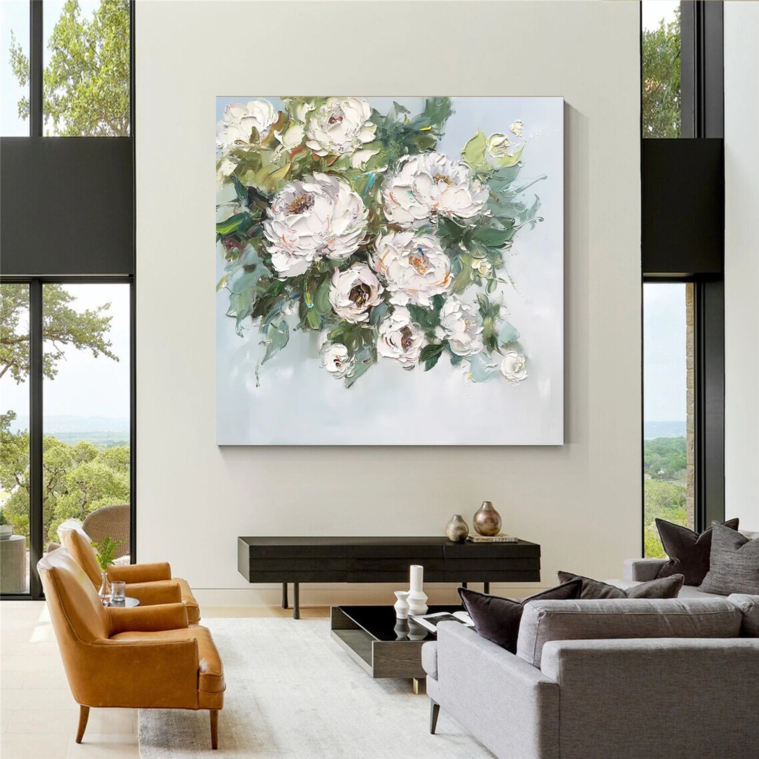 Flower And Tree Abstract Texture Canvas Art #FT 228