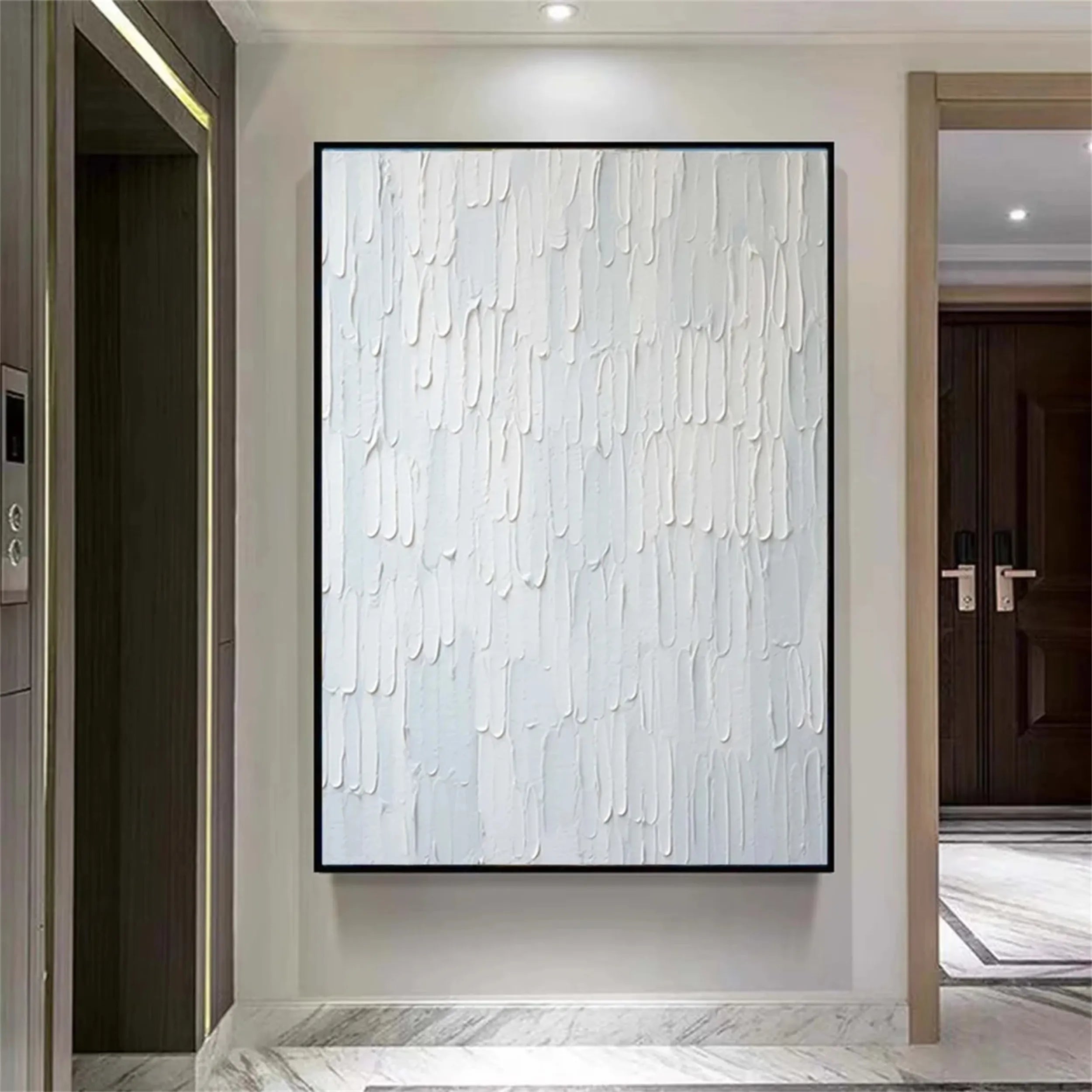 White Minimalist Textured Painting Canvas #MM172