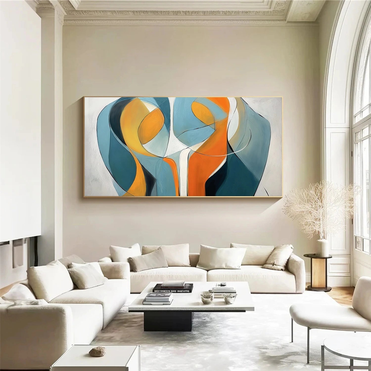 Contemporary Abstract Minimalist Square Set of 2 Wall Art #CW036